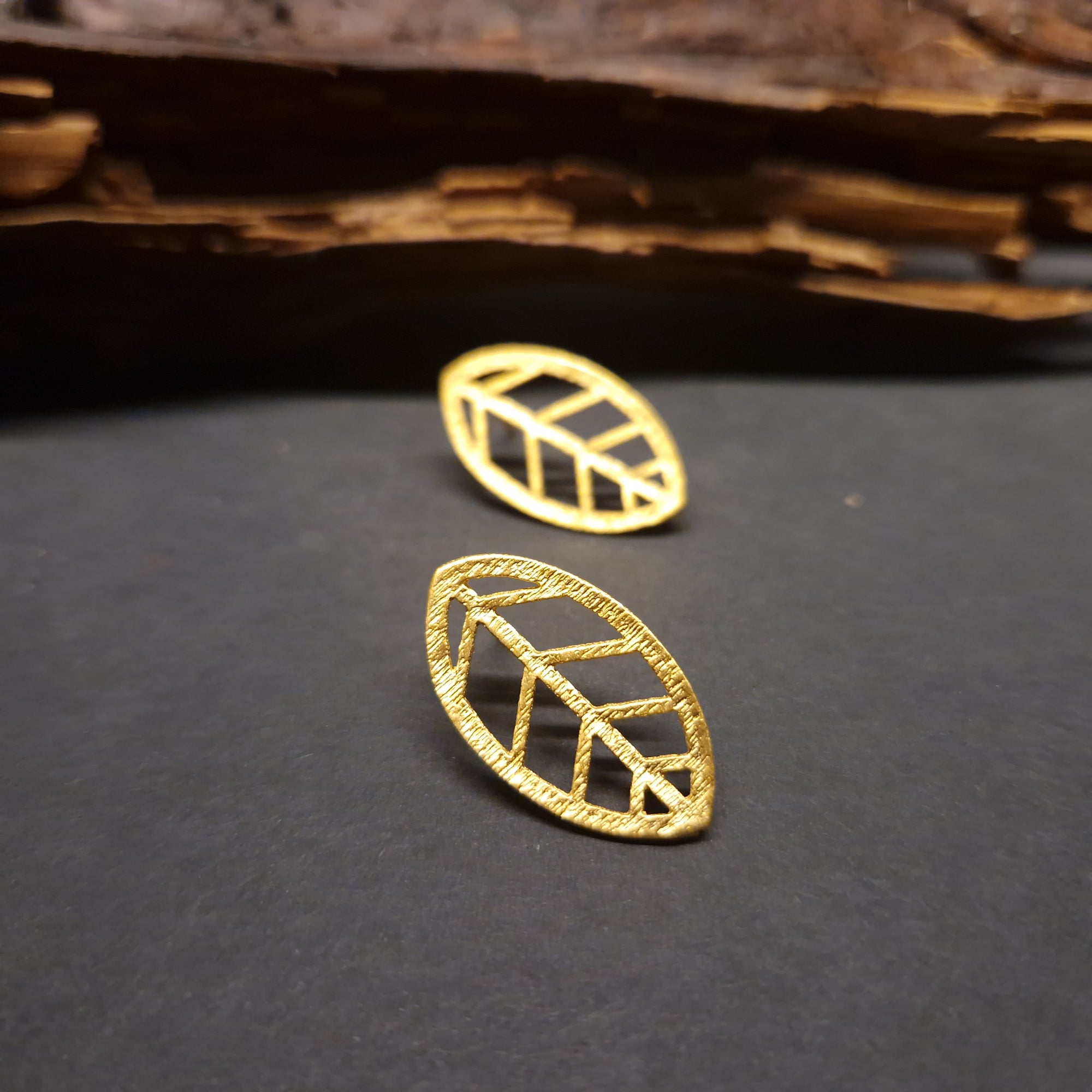 Gold «Leaf» stud earrings