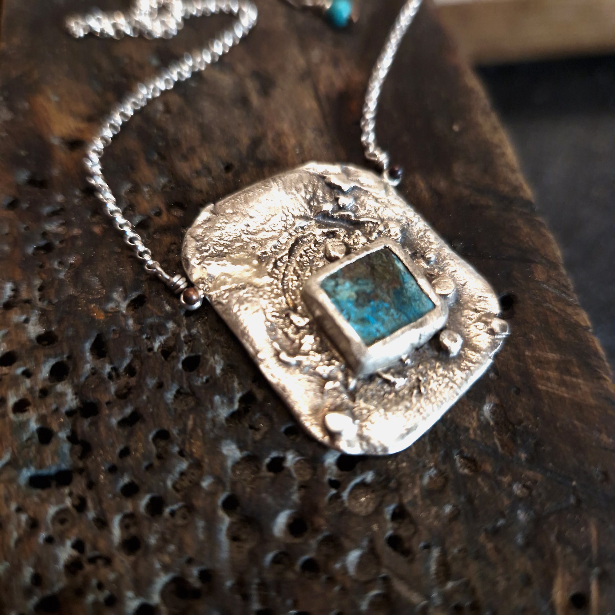 Silver turquoise necklace