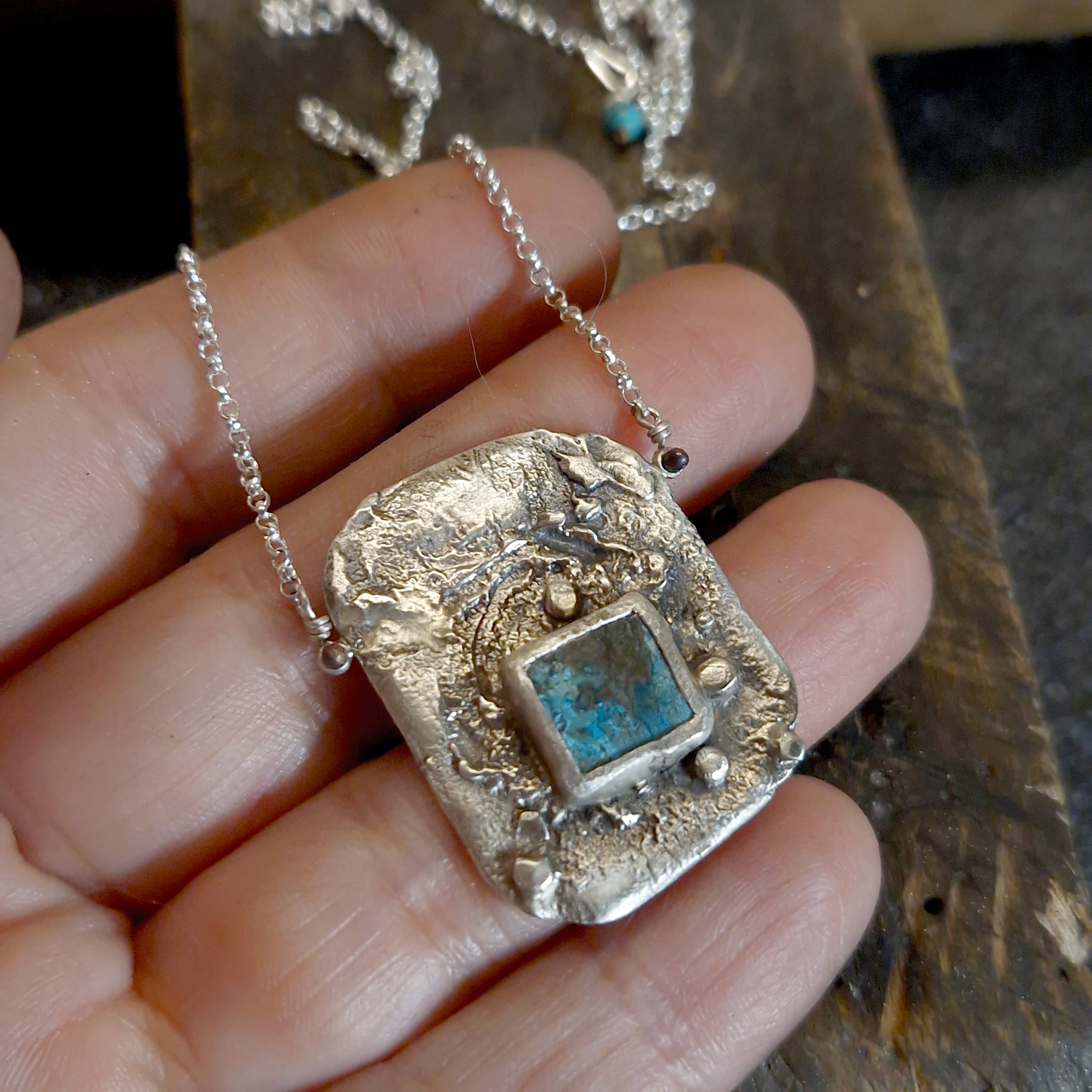 Silver turquoise necklace