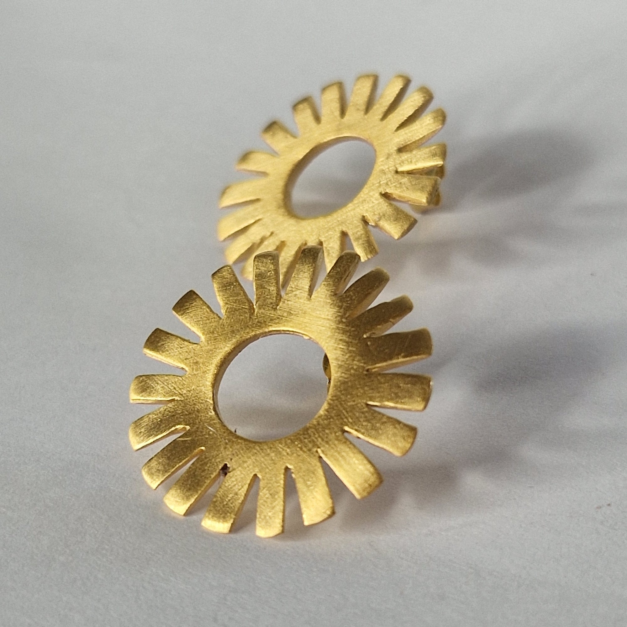 Gold-Plated Sterling Silver Stud Earrings – Geometric & Minimal