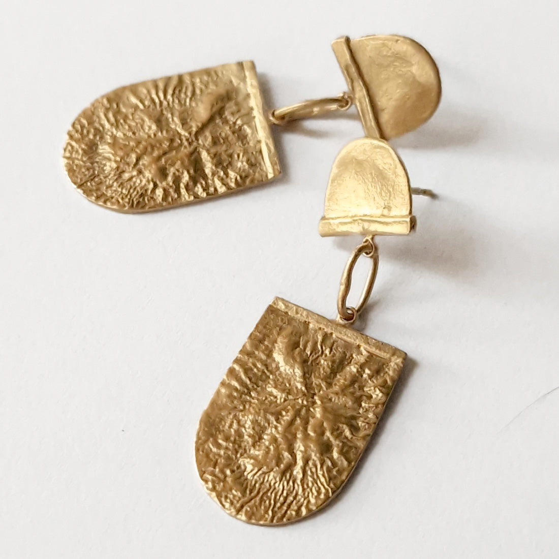 Long dangle gold plated stud earrings