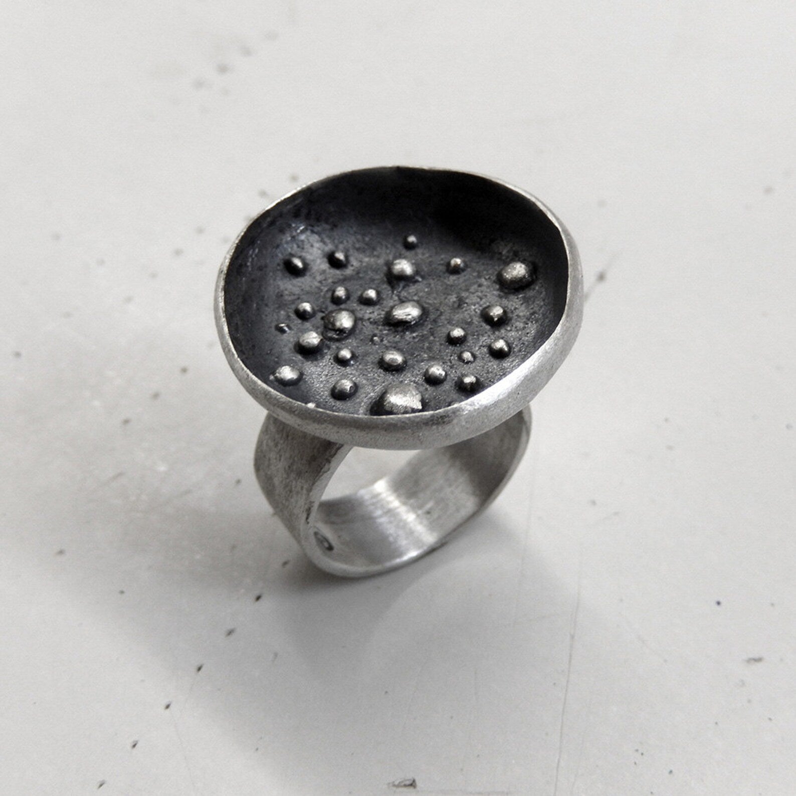 Silver «Moon» Ring – Contemporary Sterling Silver Adjustable Ring