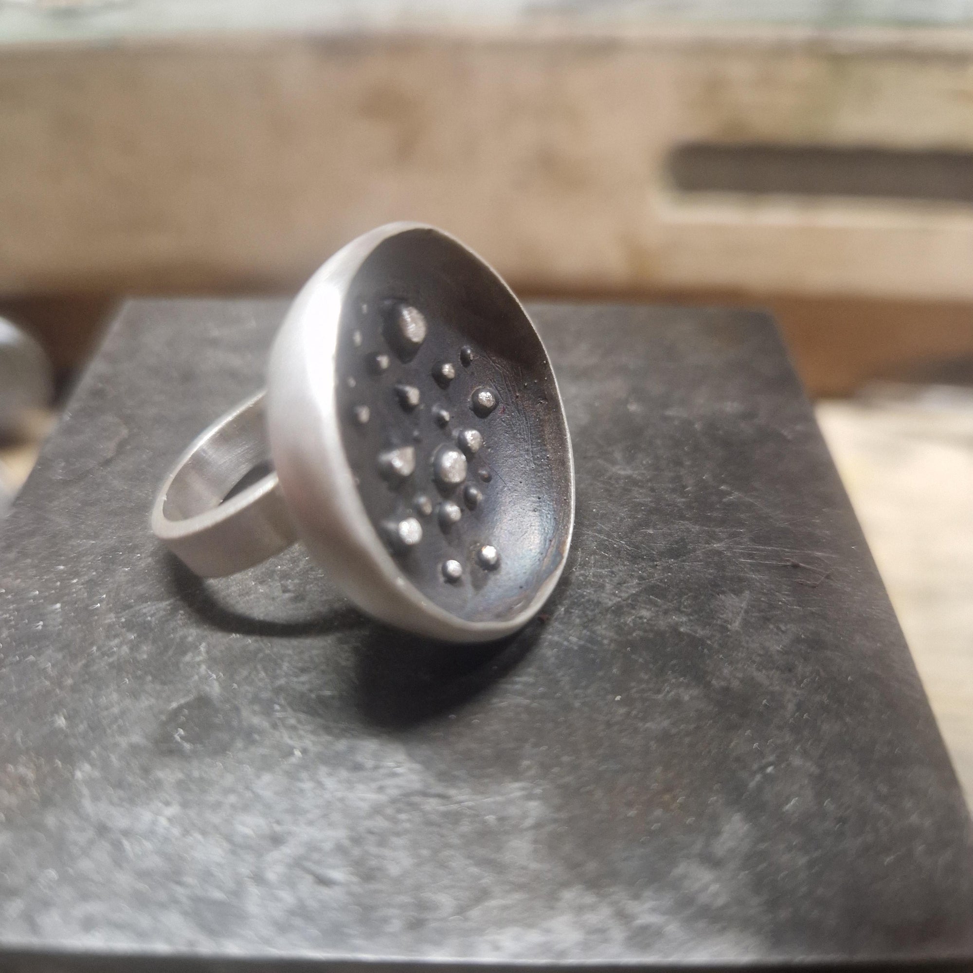 Silver «Moon» Ring – Contemporary Sterling Silver Adjustable Ring
