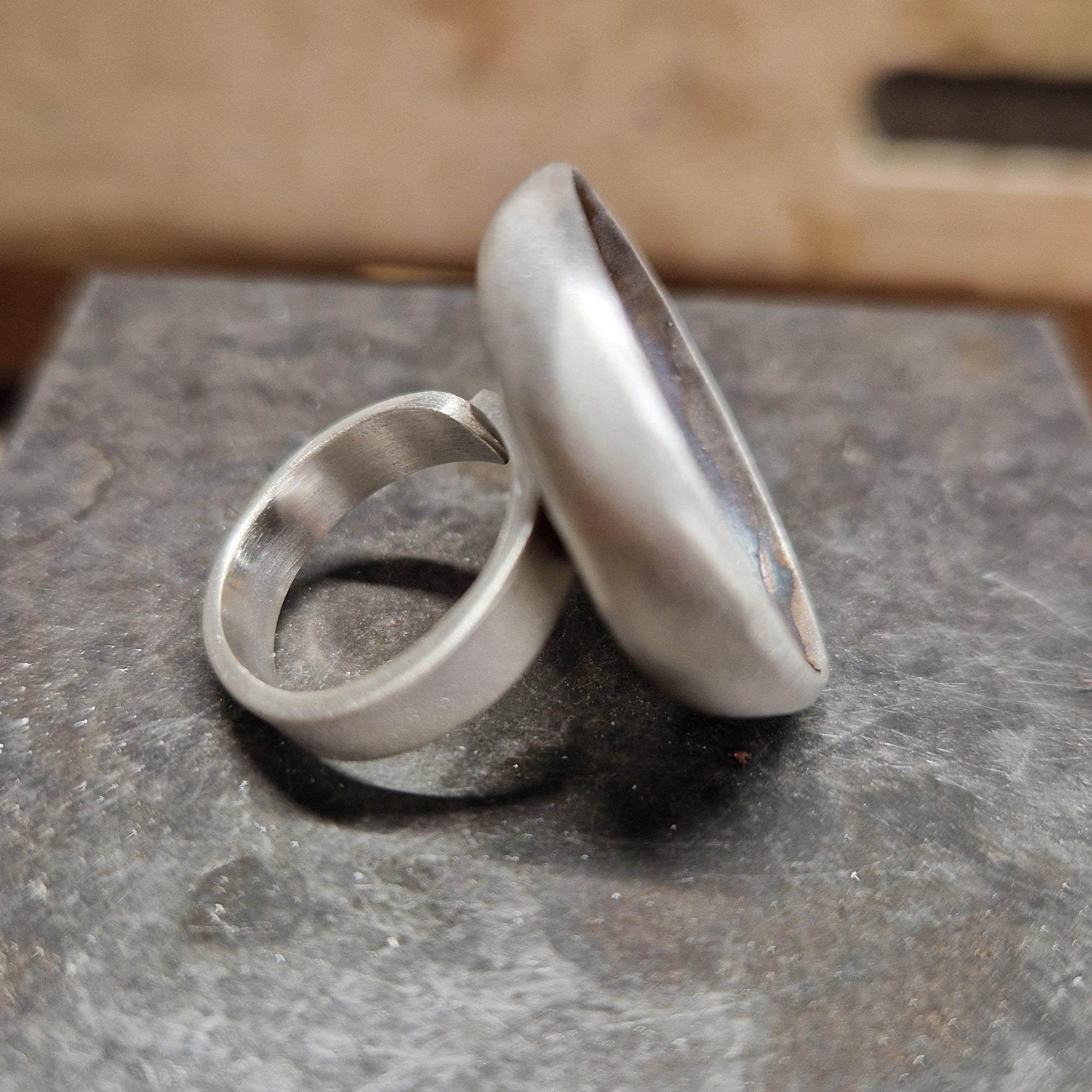 Silver «Moon» Ring – Contemporary Sterling Silver Adjustable Ring