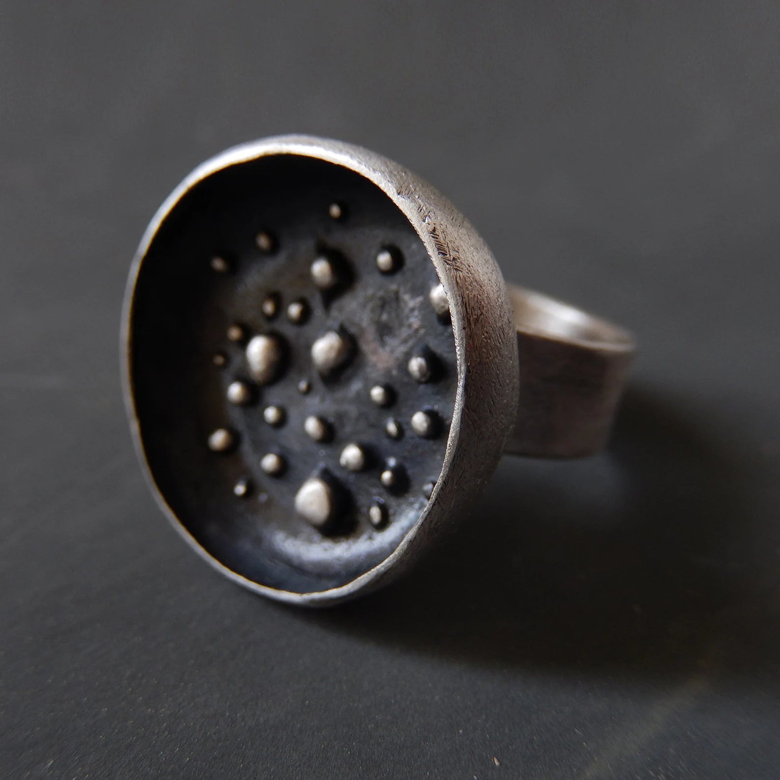 Silver «Moon» Ring – Contemporary Sterling Silver Adjustable Ring