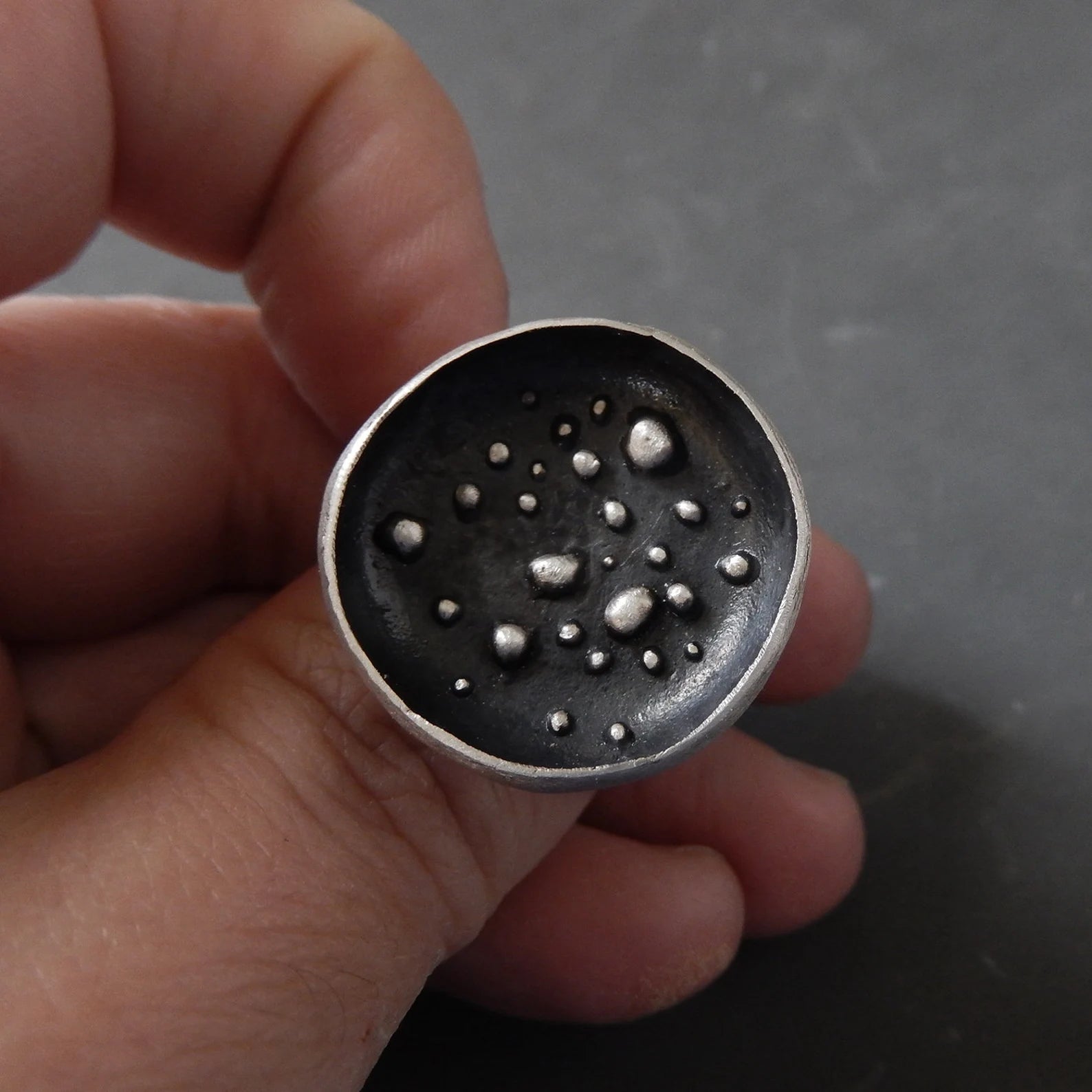 Silver «Moon» Ring – Contemporary Sterling Silver Adjustable Ring