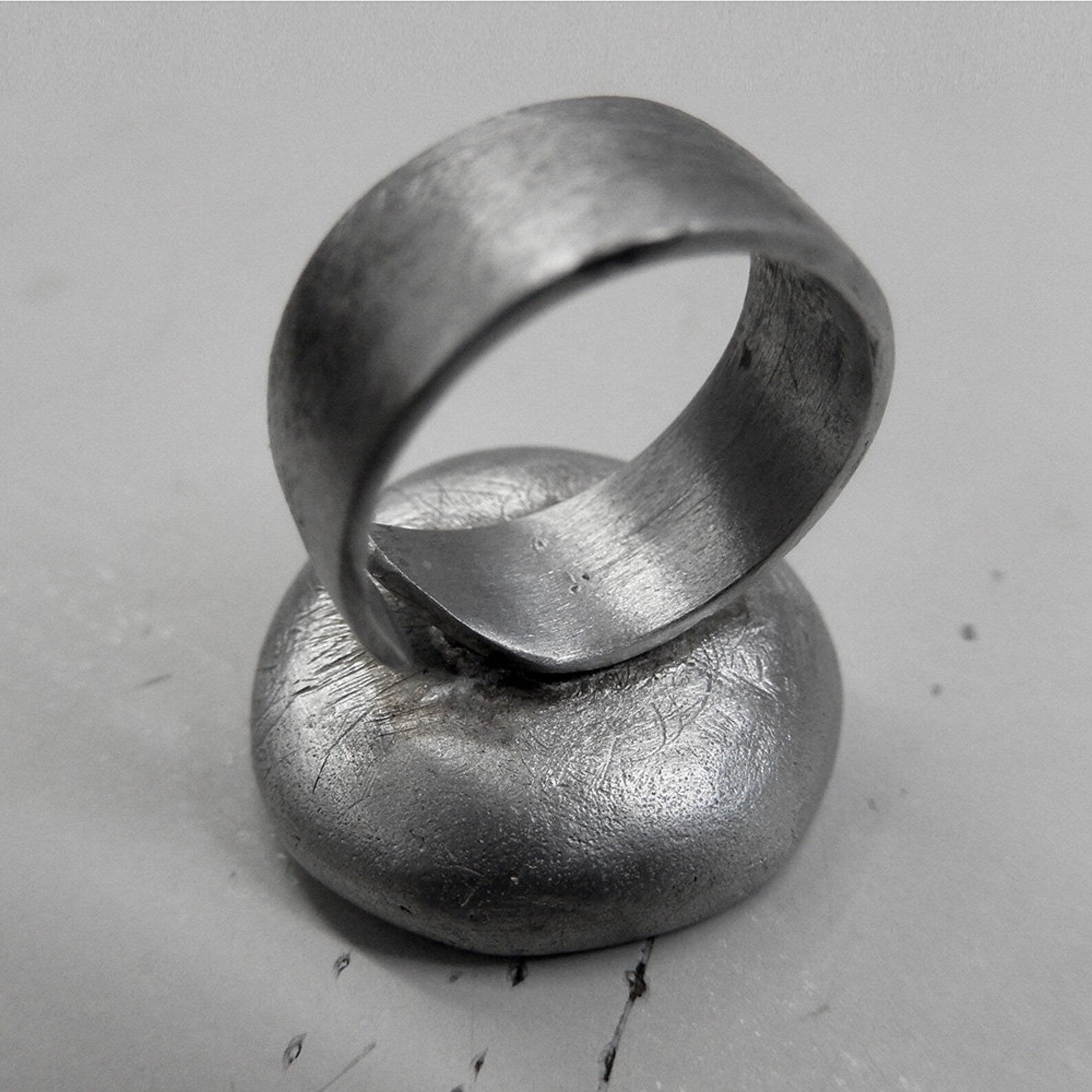 Silver «Moon» Ring – Contemporary Sterling Silver Adjustable Ring