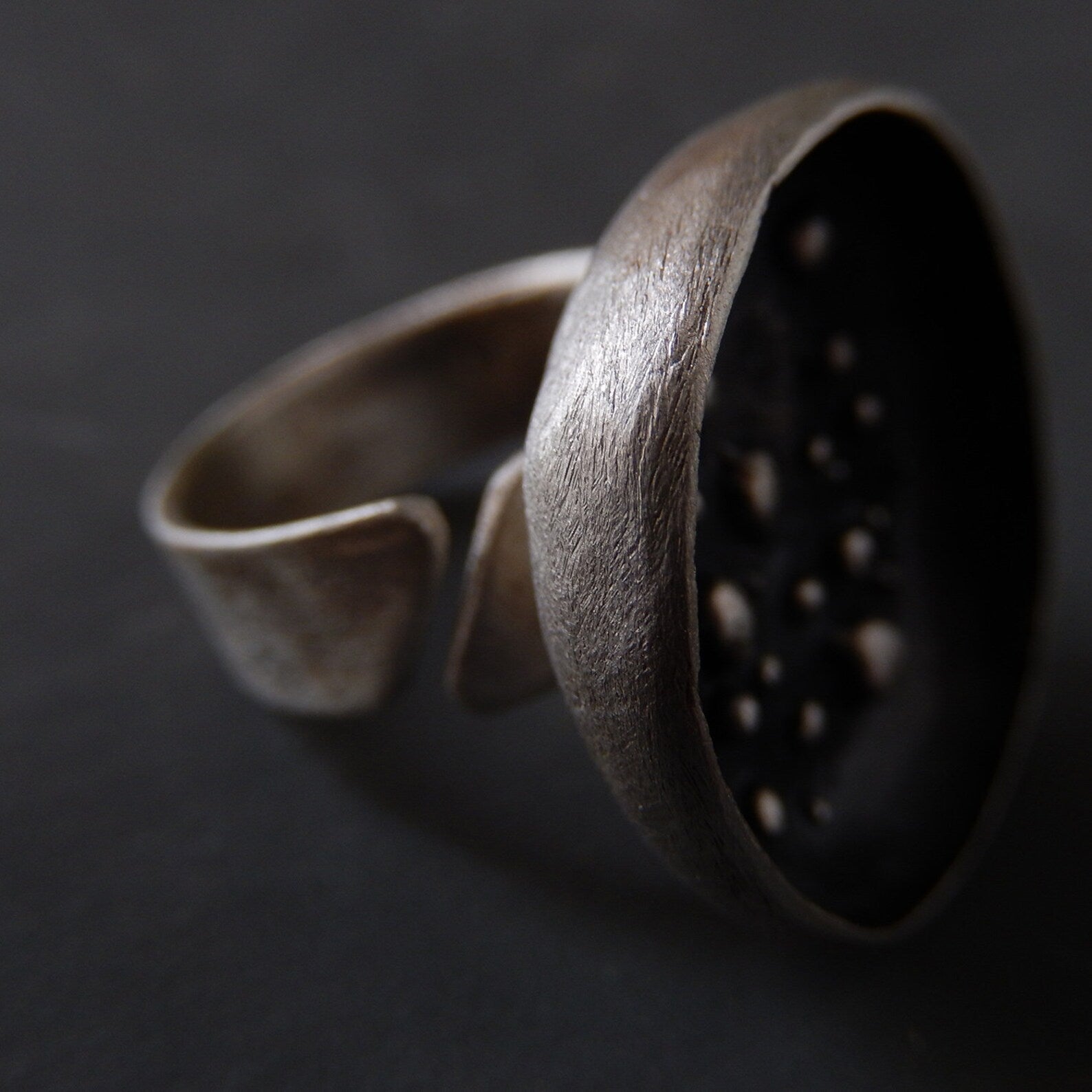 Silver «Moon» Ring – Contemporary Sterling Silver Adjustable Ring