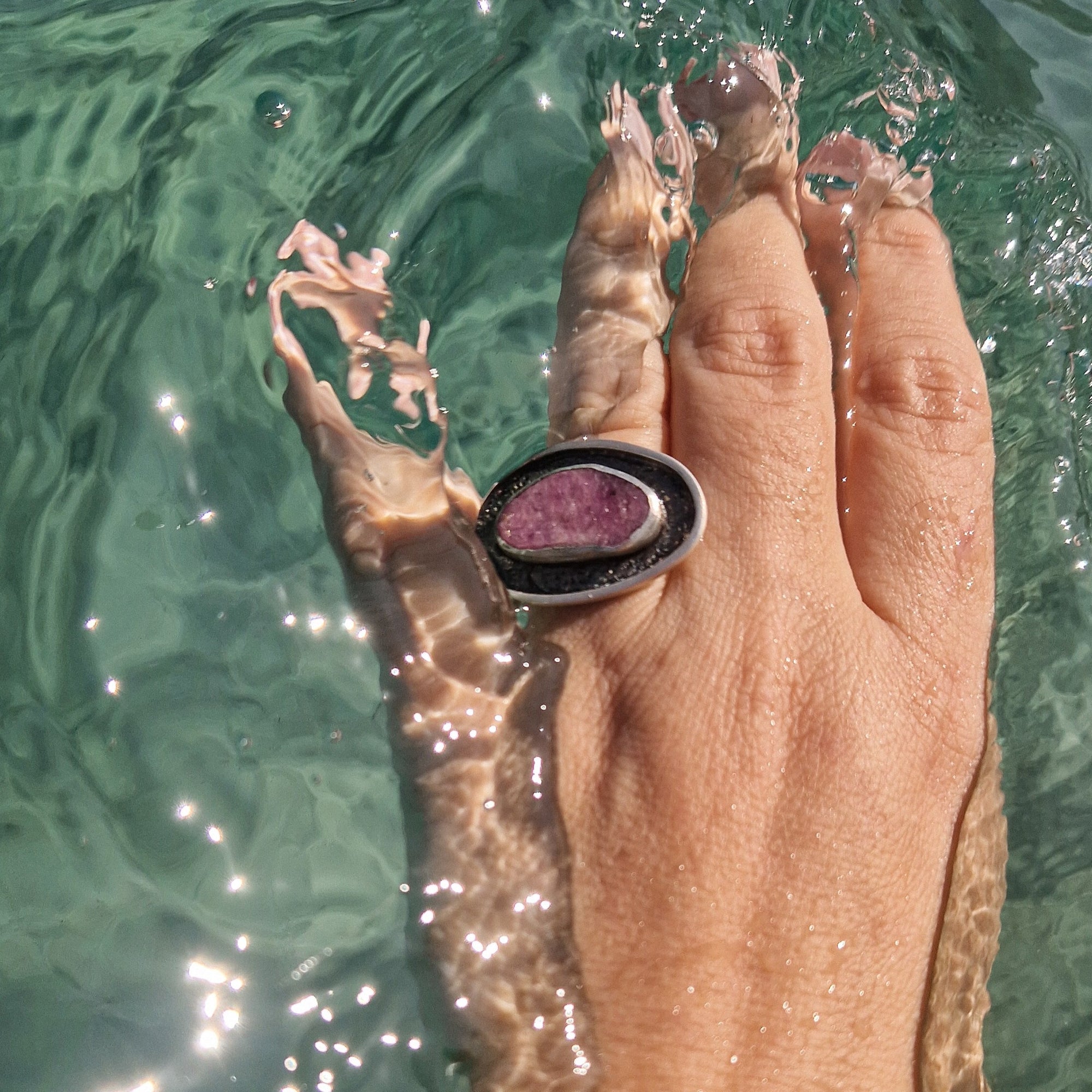 Raw Ruby Slice Ring