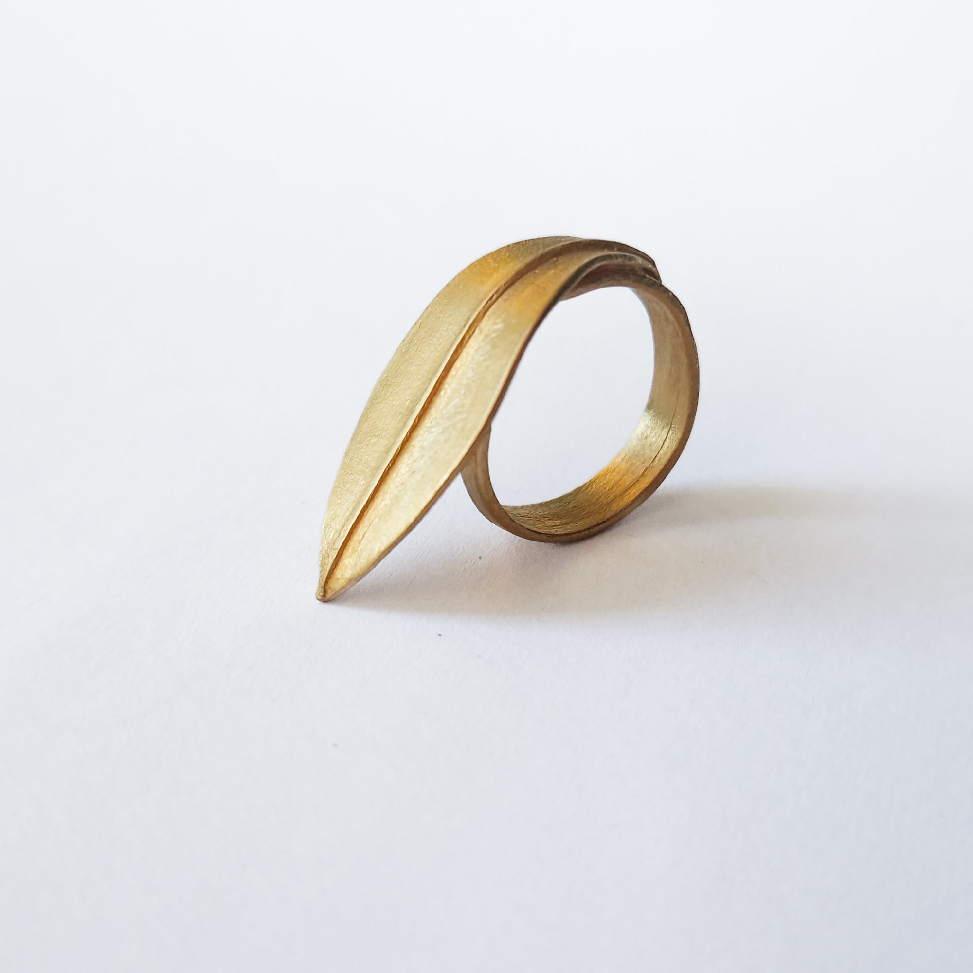 Gold plated ring «Olive Leaves»