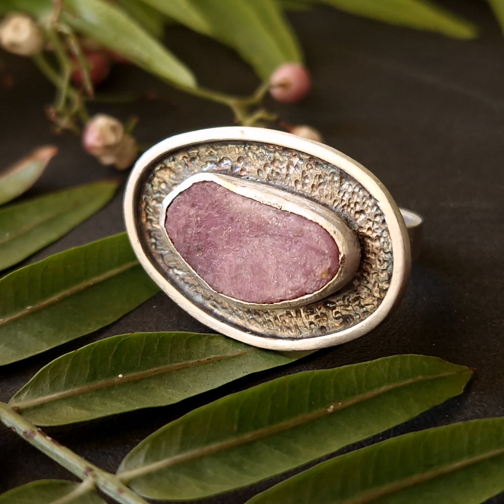 Raw Ruby Slice Ring