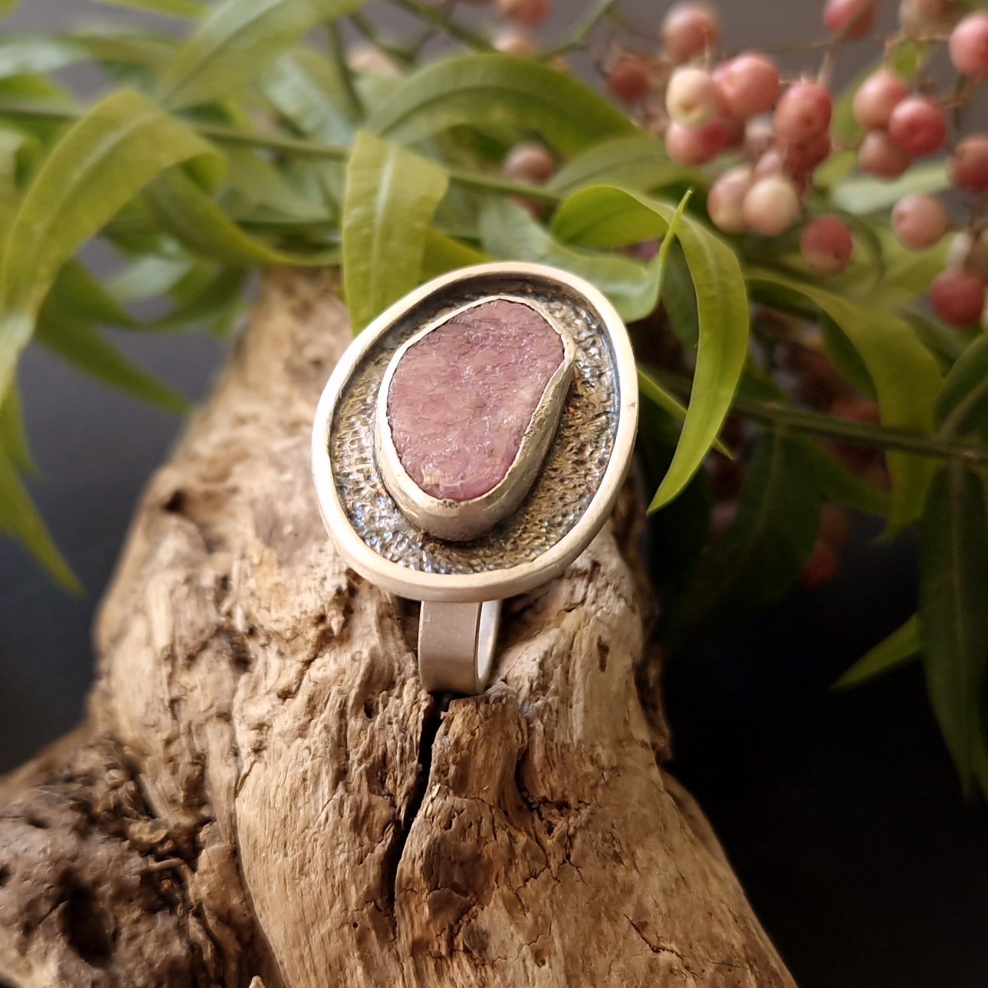 Raw Ruby Slice Ring