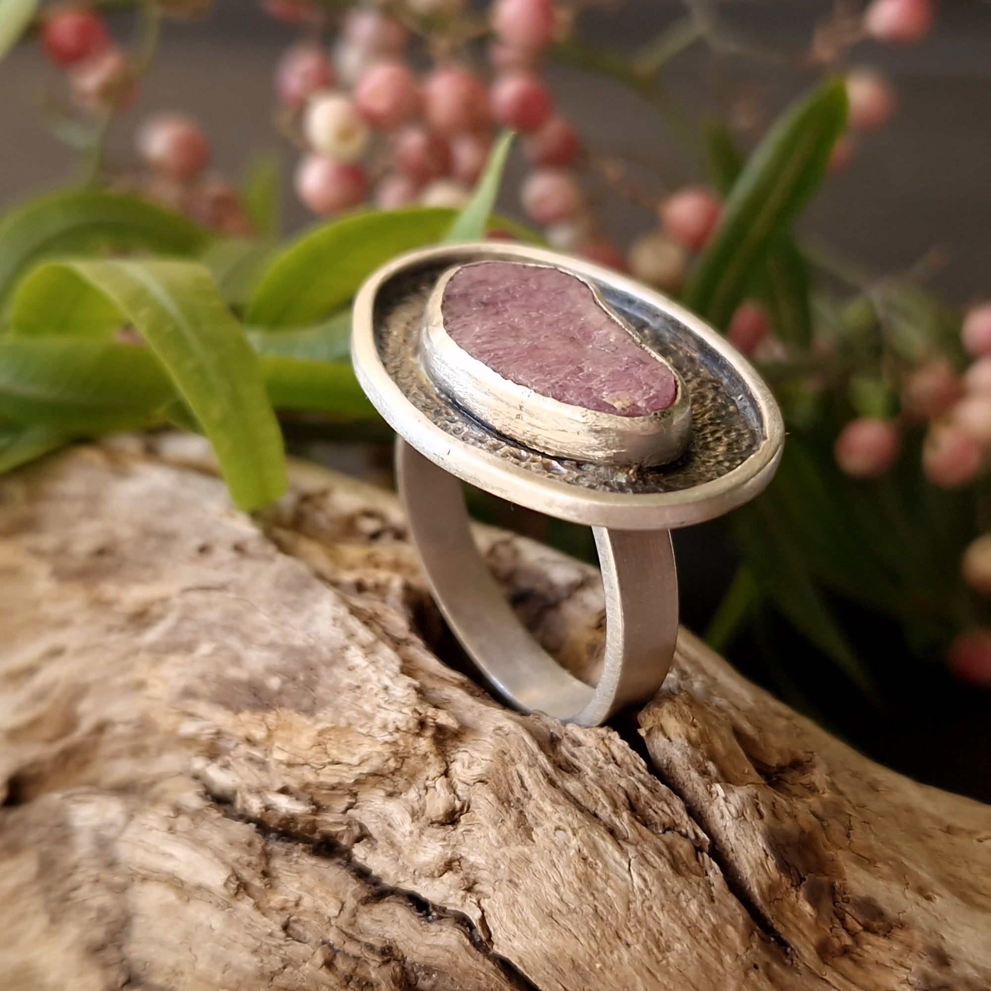 Raw Ruby Slice Ring