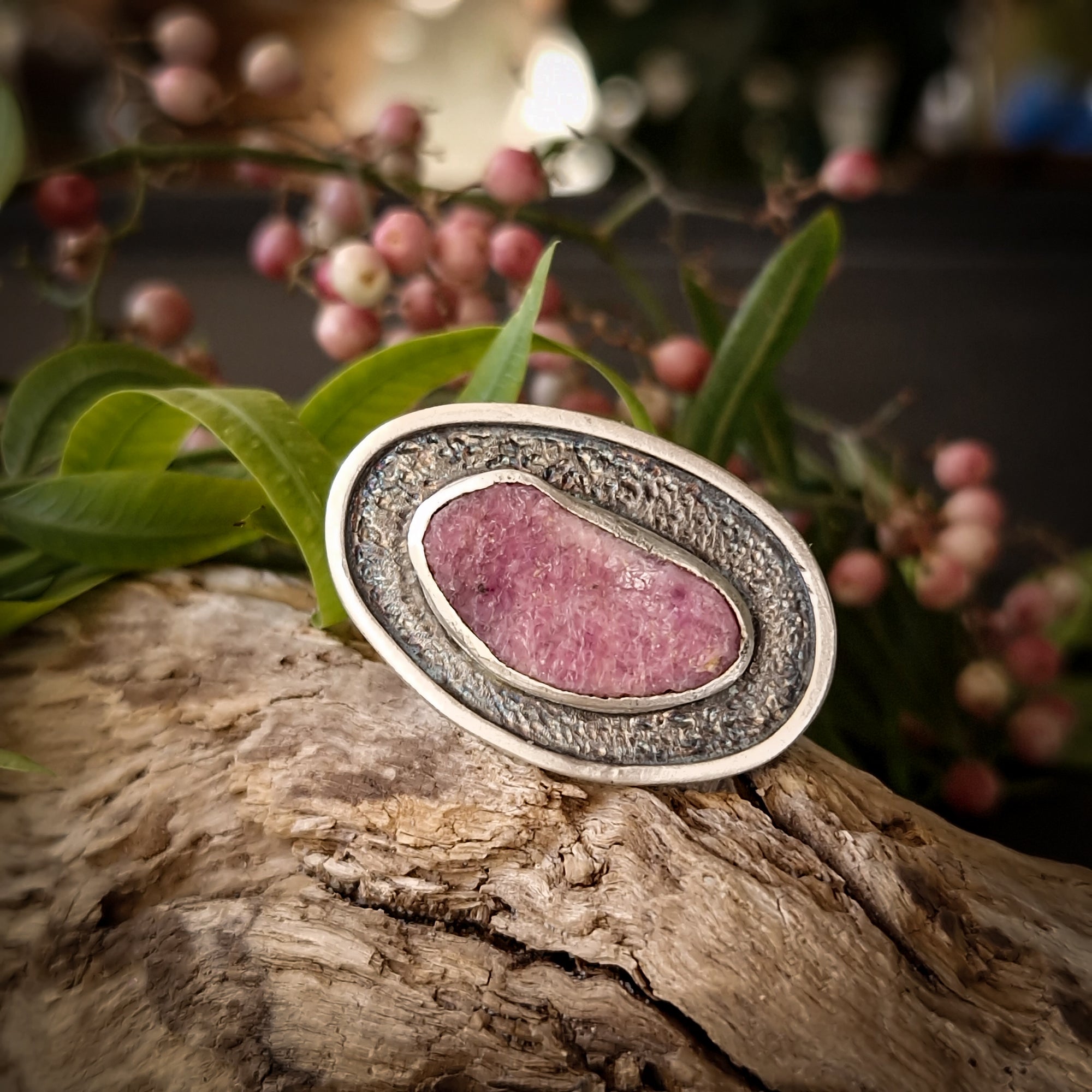 Raw Ruby Slice Ring