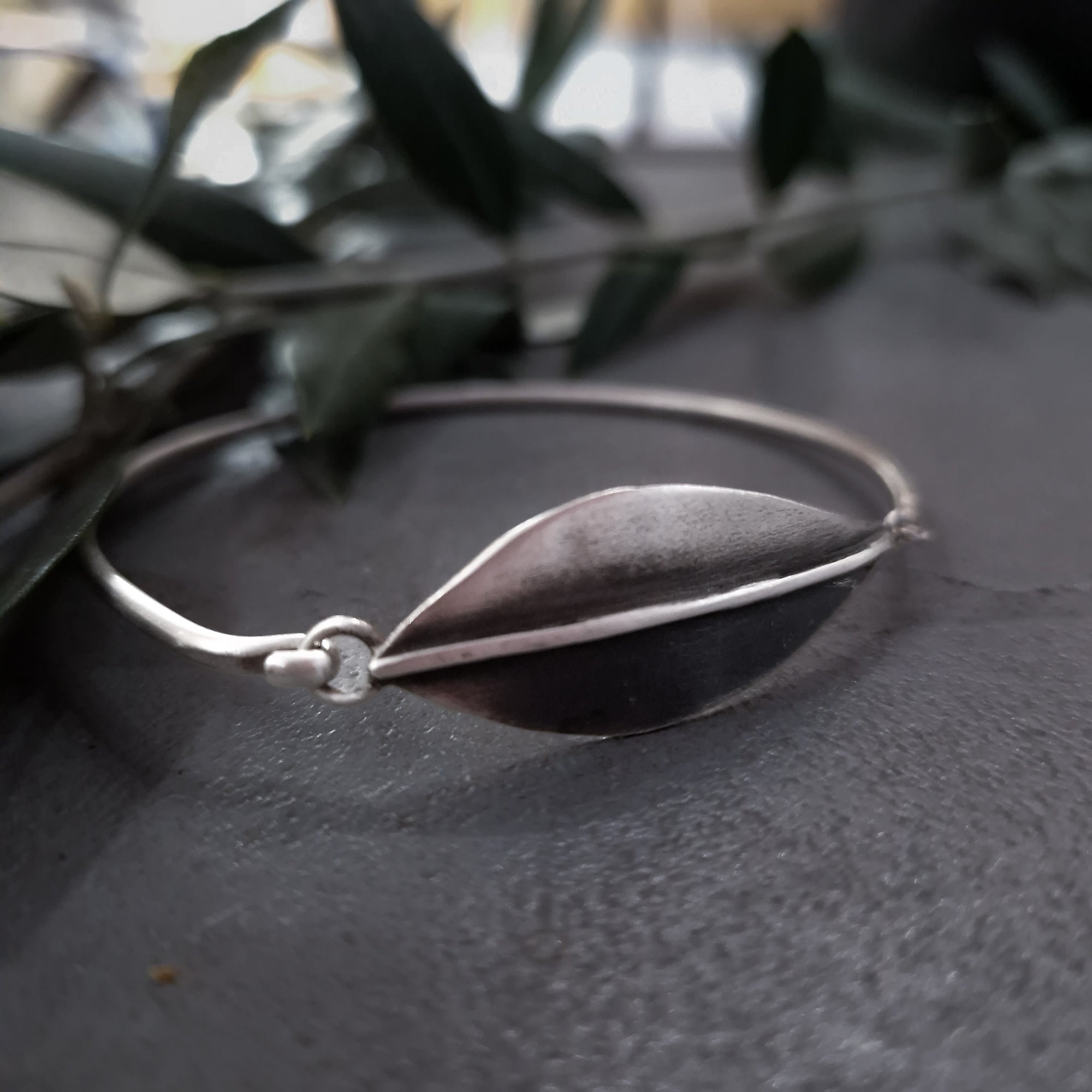 Silver bracelet «Olive Leaves»