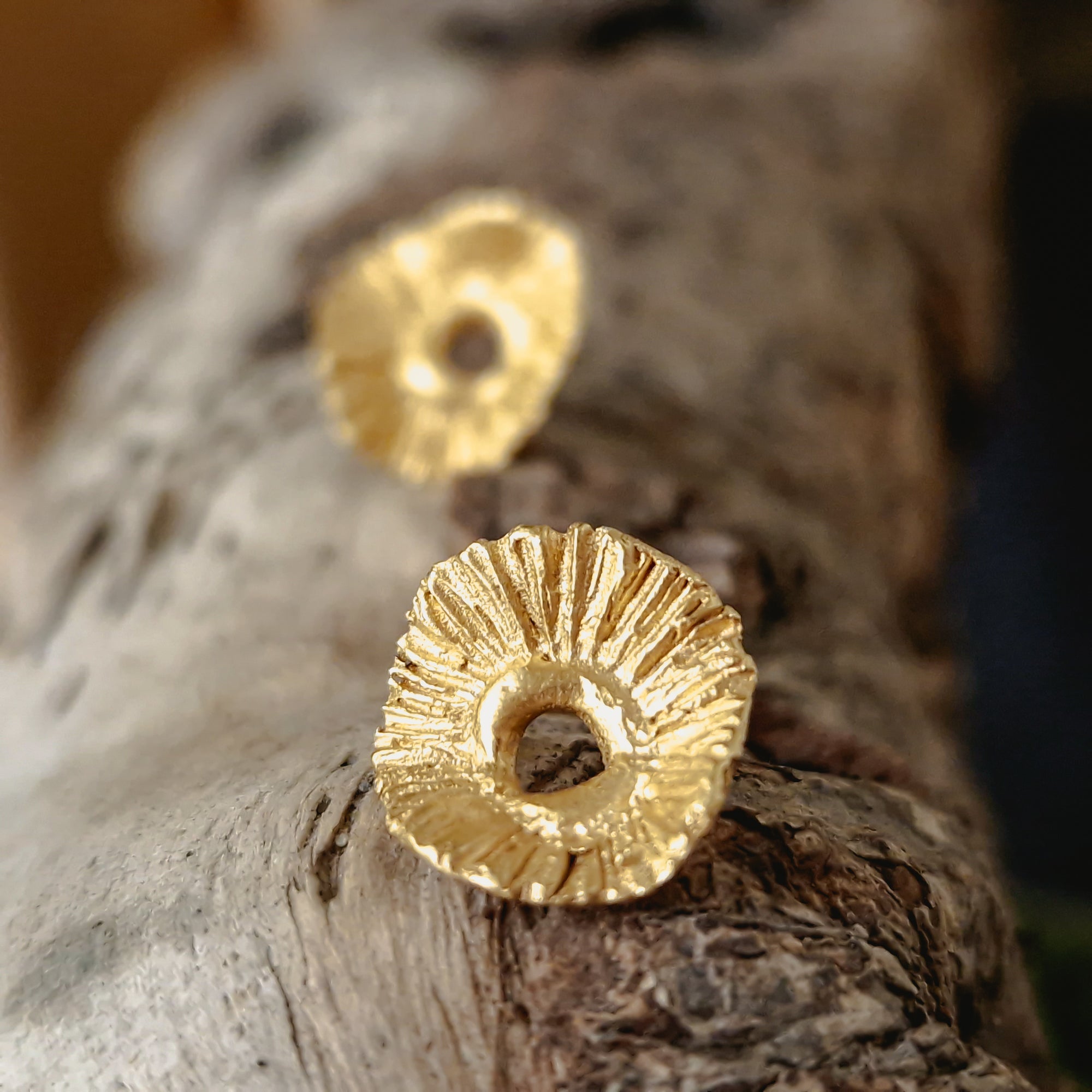 «Flower» stud earrings. Silver, gold plated earrings.