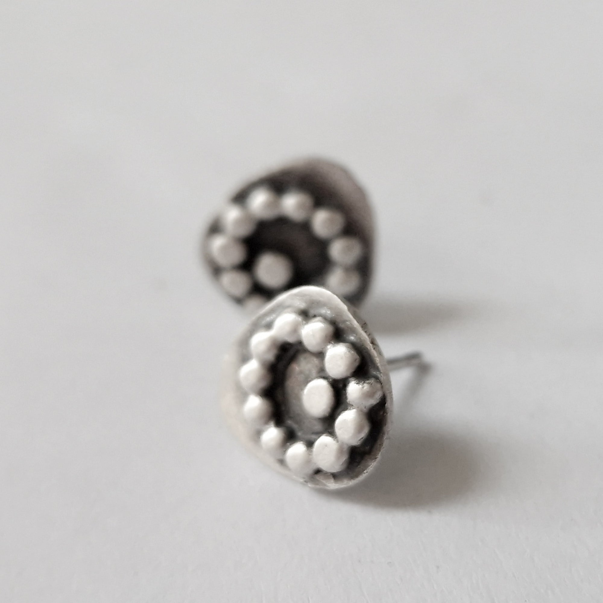 Silver stud earrings «Dots»