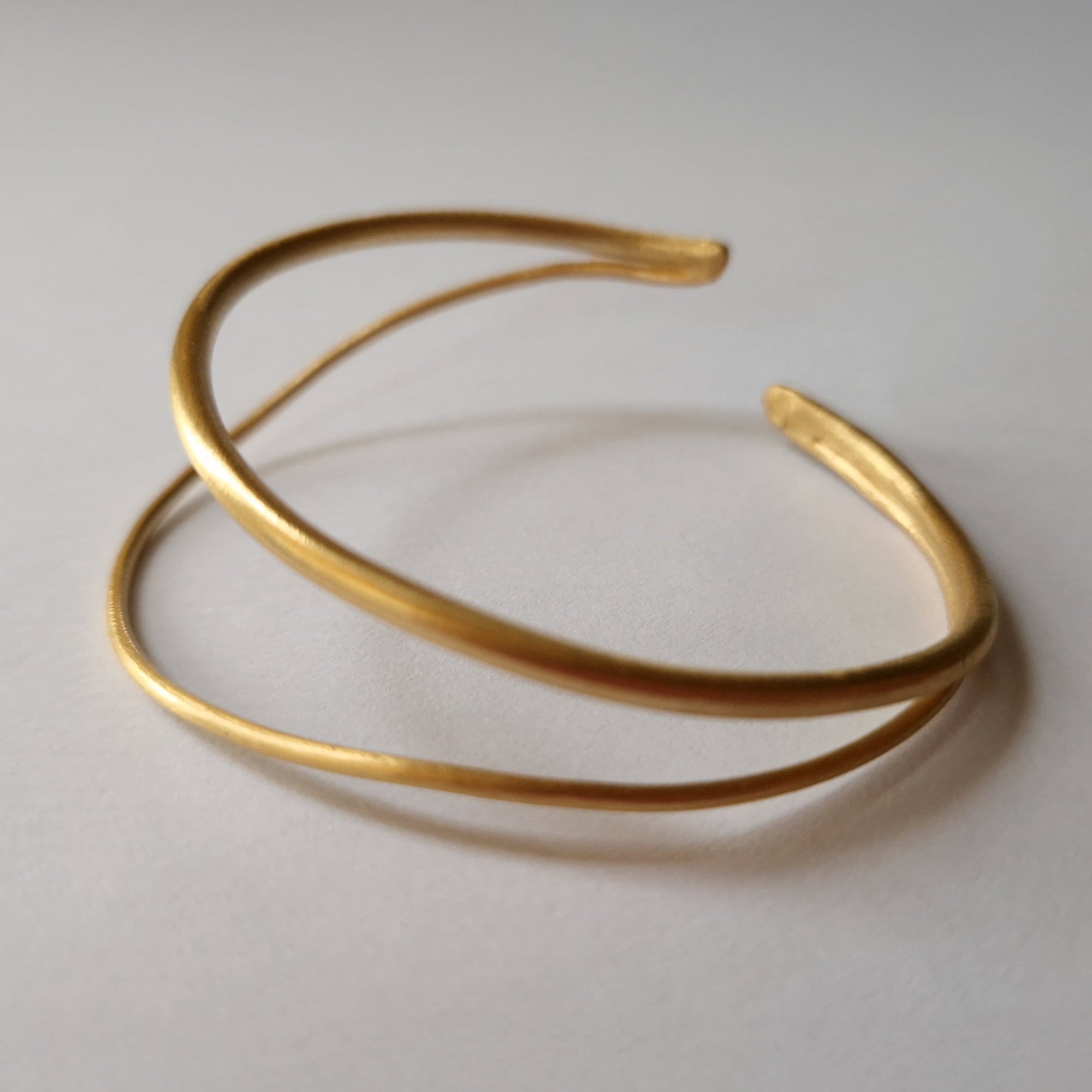 Silver, gold plated bangle bracelet
