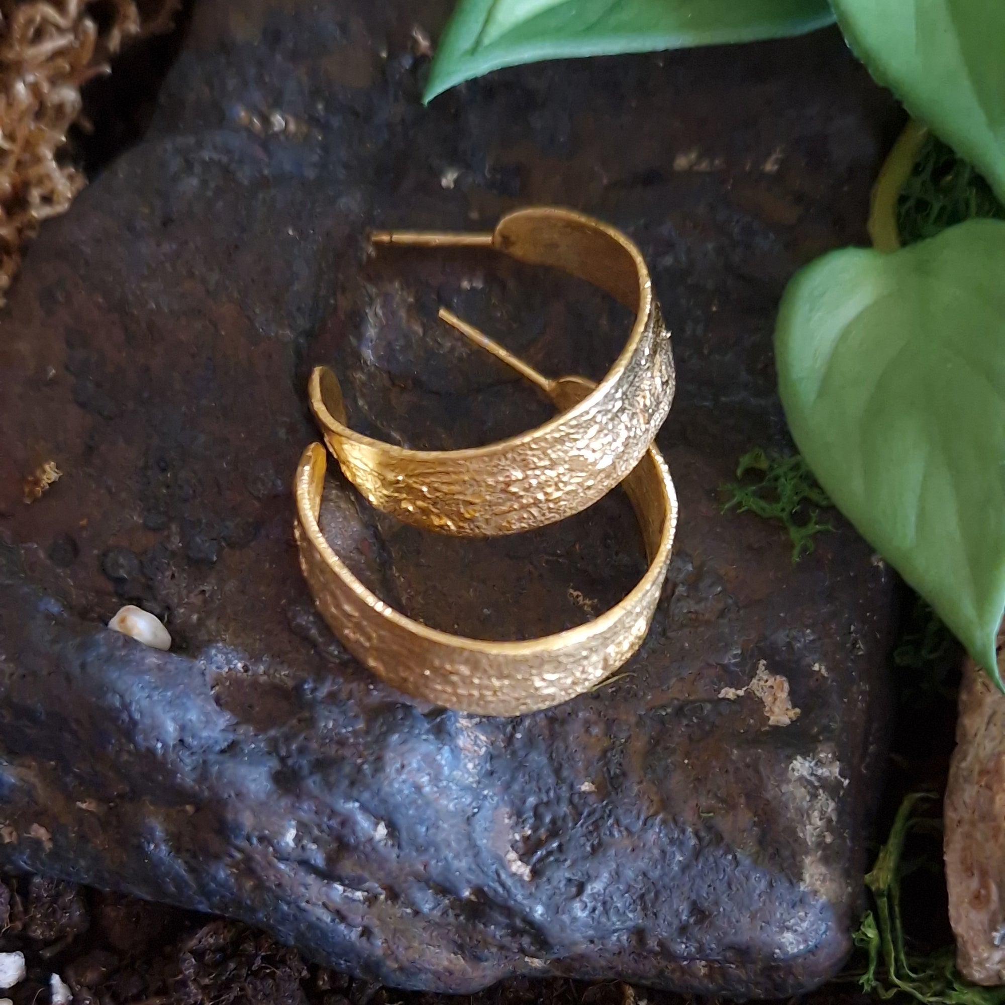 Medium silver, gold plated hoop earrings