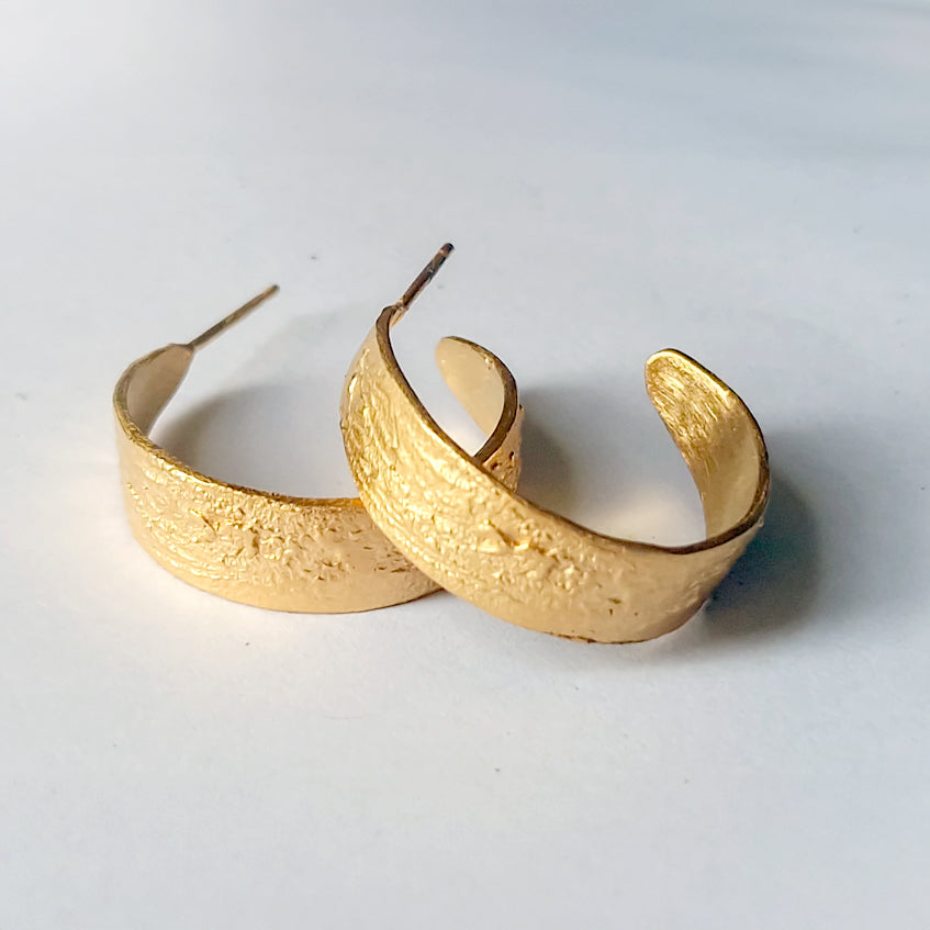 Medium silver, gold plated hoop earrings