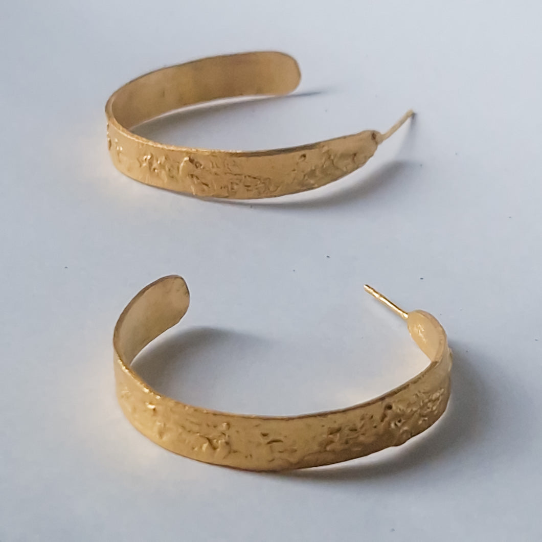 Large silver, gold plated hoop earrings