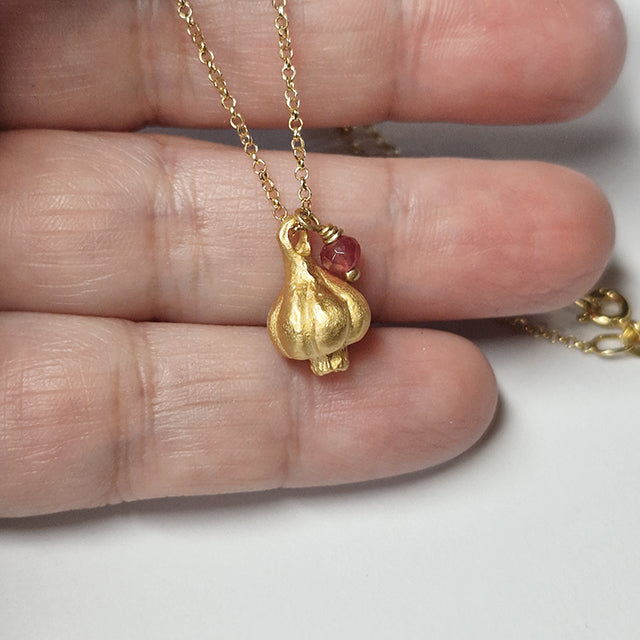 Good luck charms: Garlic necklace