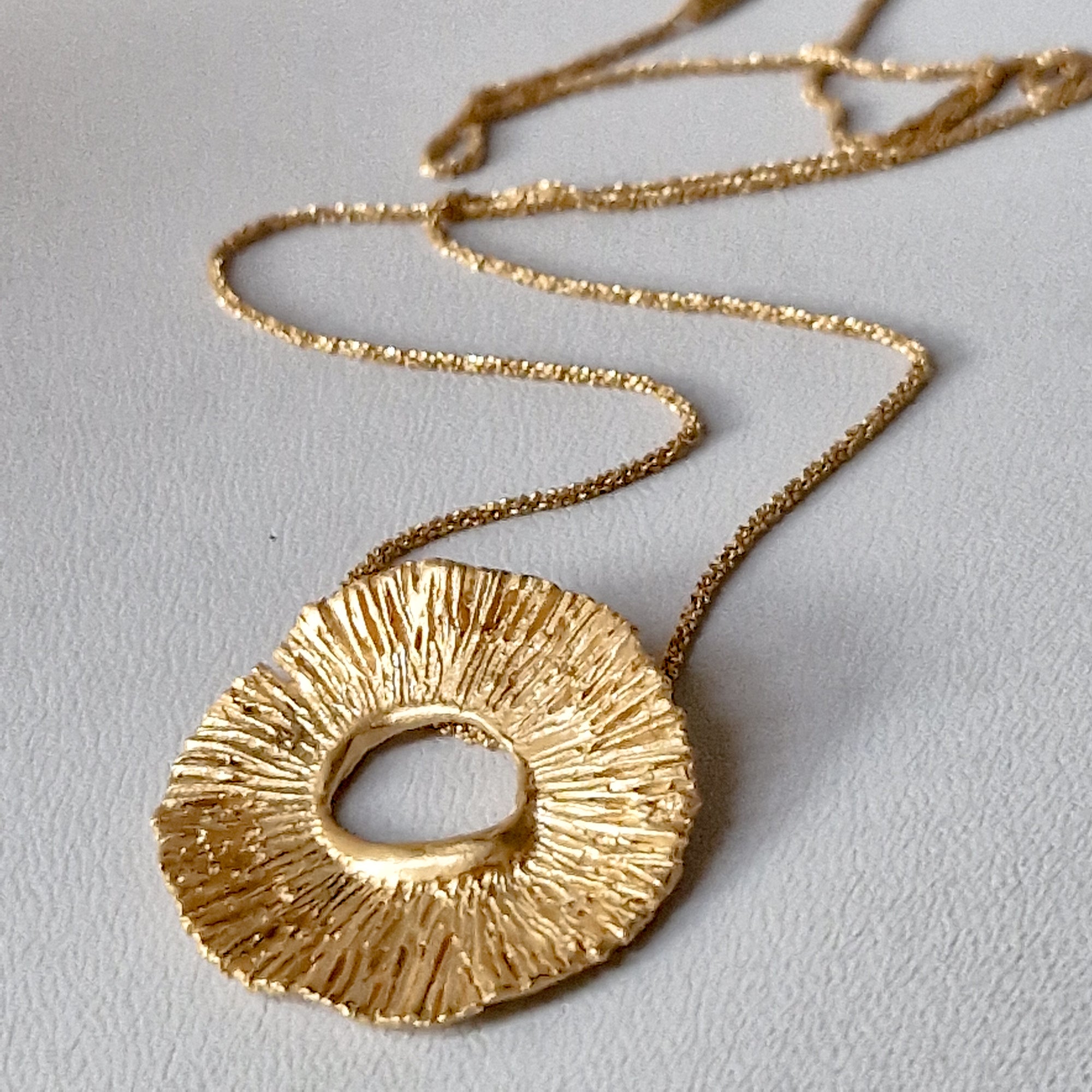 Big gold plated «flower» necklace