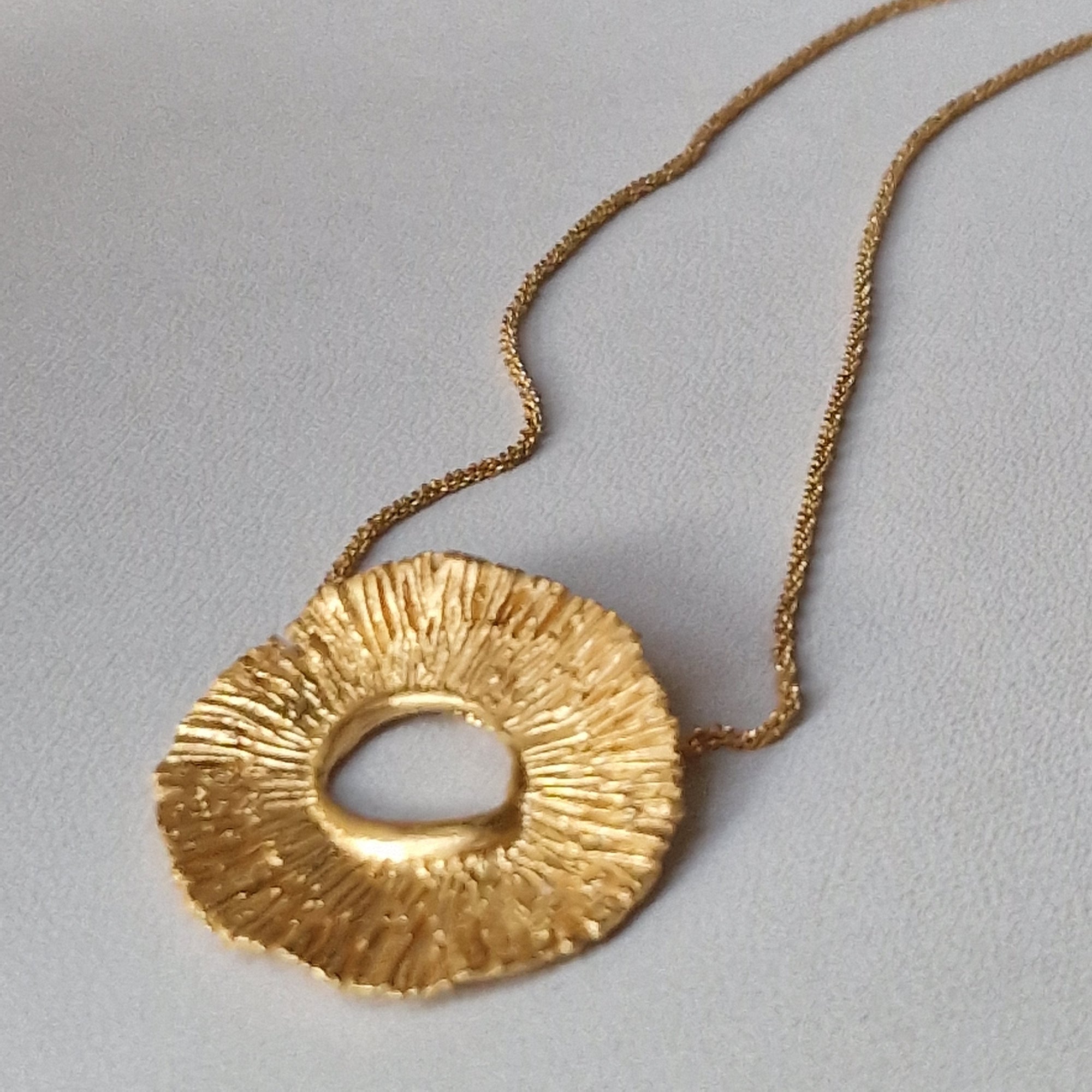 Big gold plated «flower» necklace