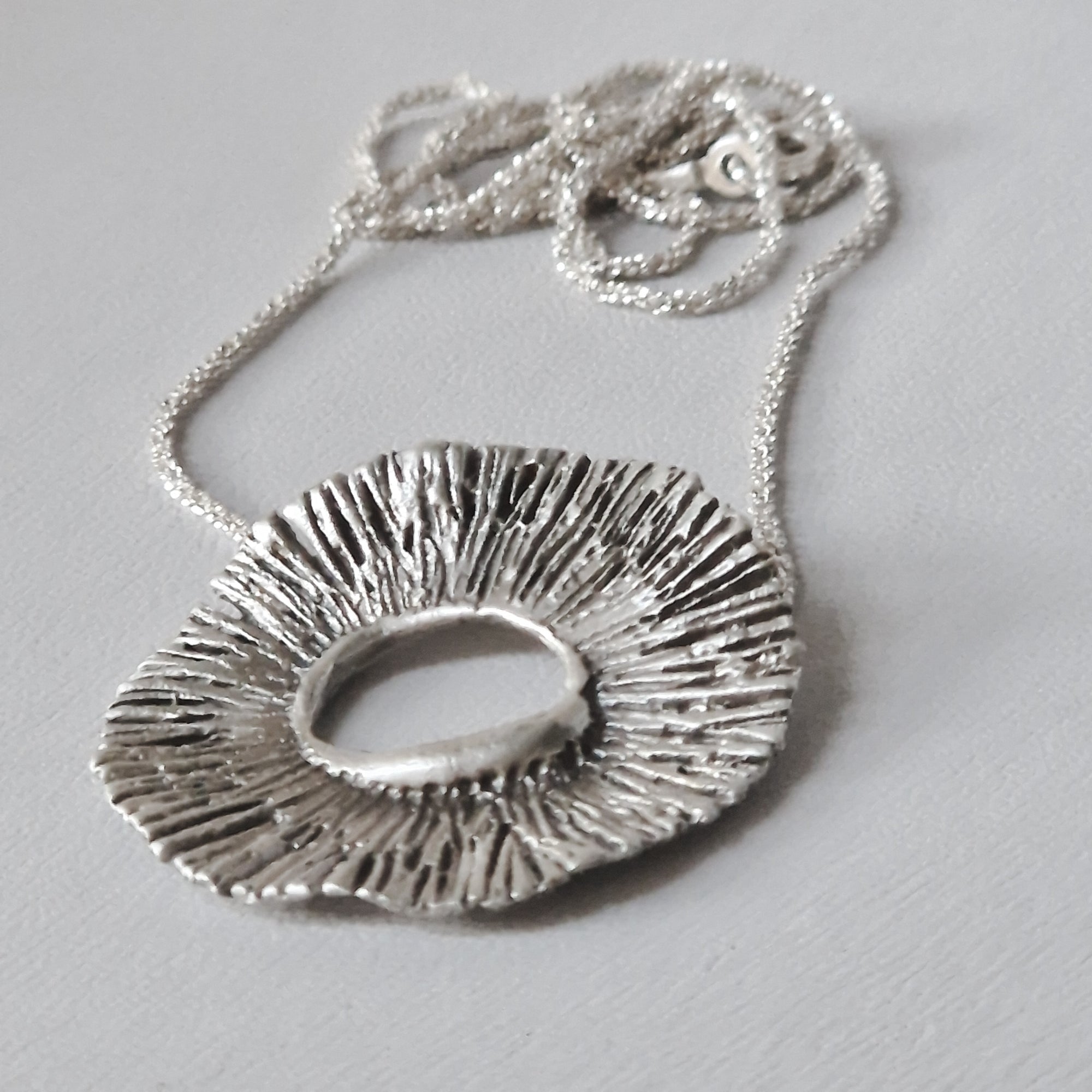 Big silver «Flower» necklace