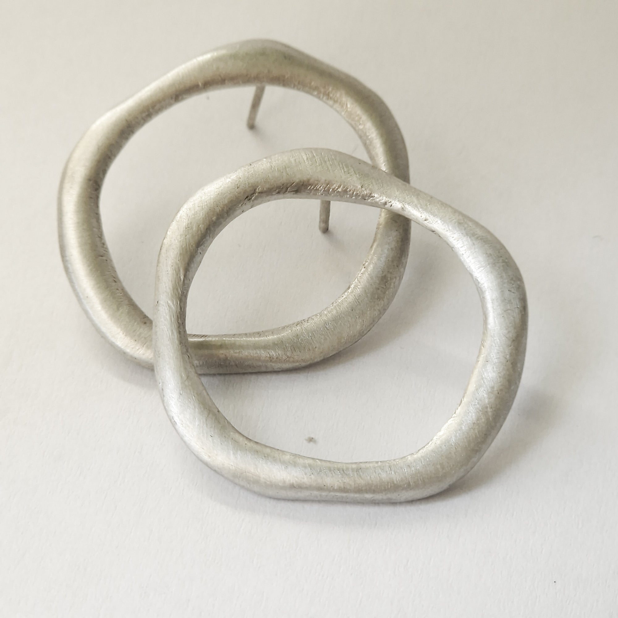 Large front facing silver hoops