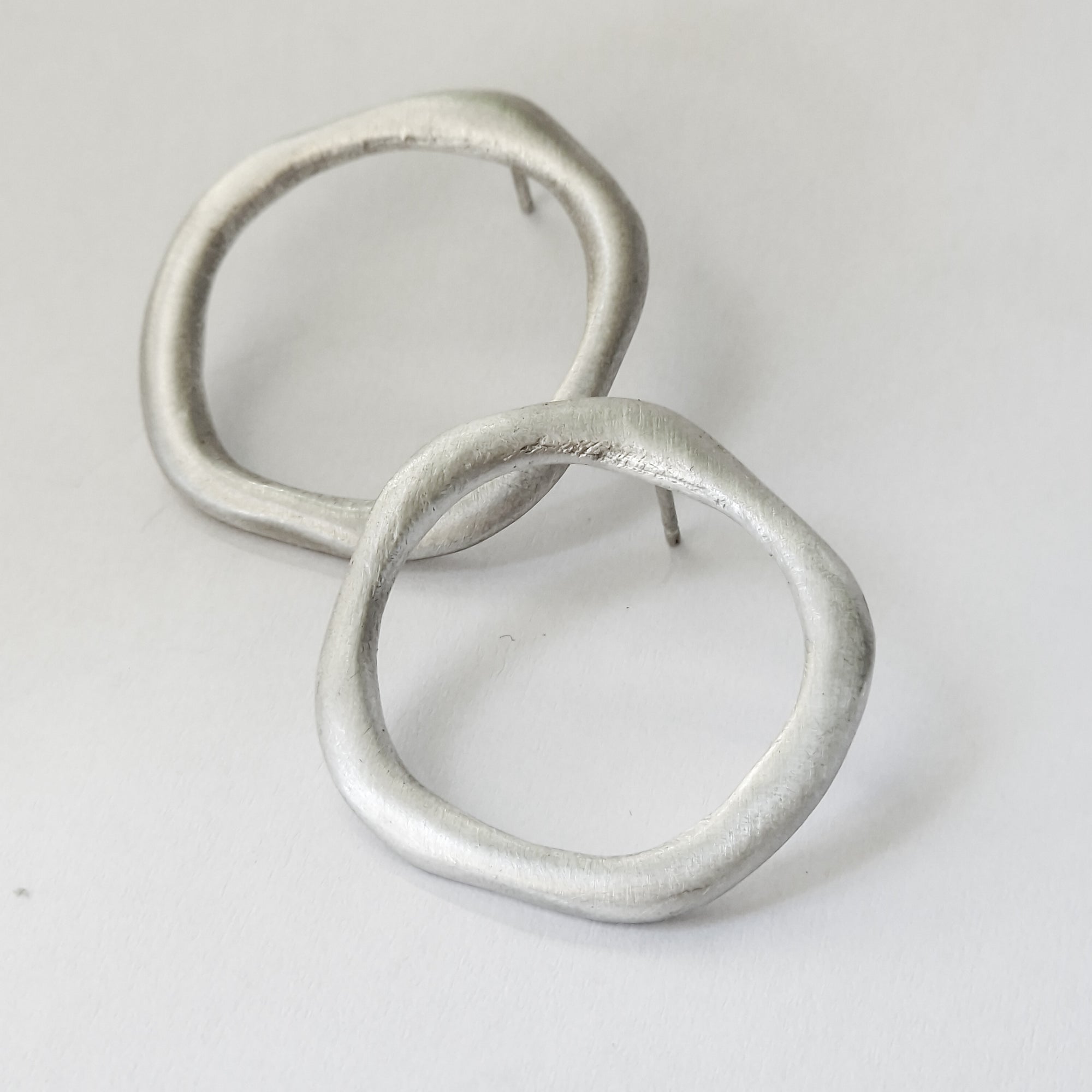 Large front facing silver hoops