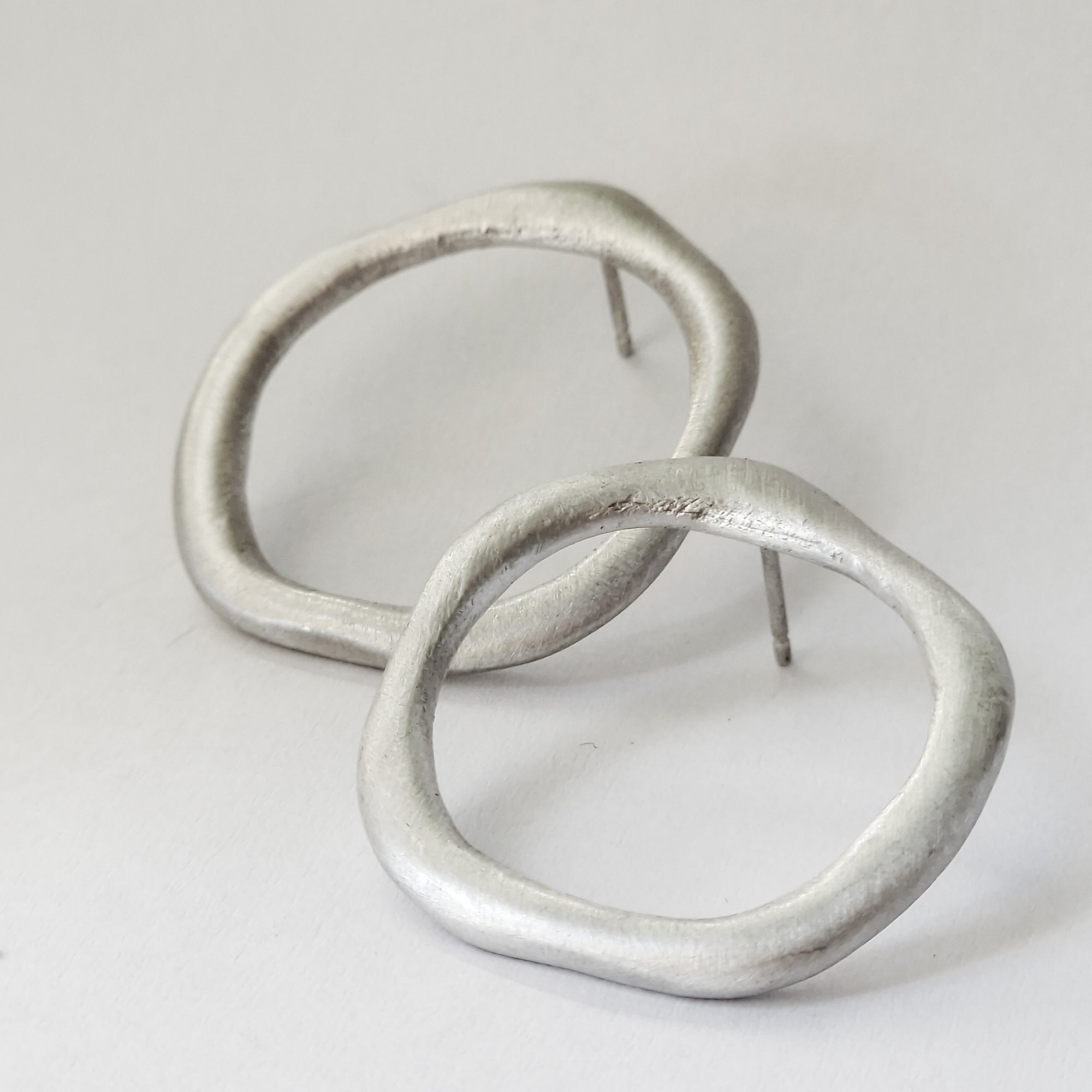 Large front facing silver hoops