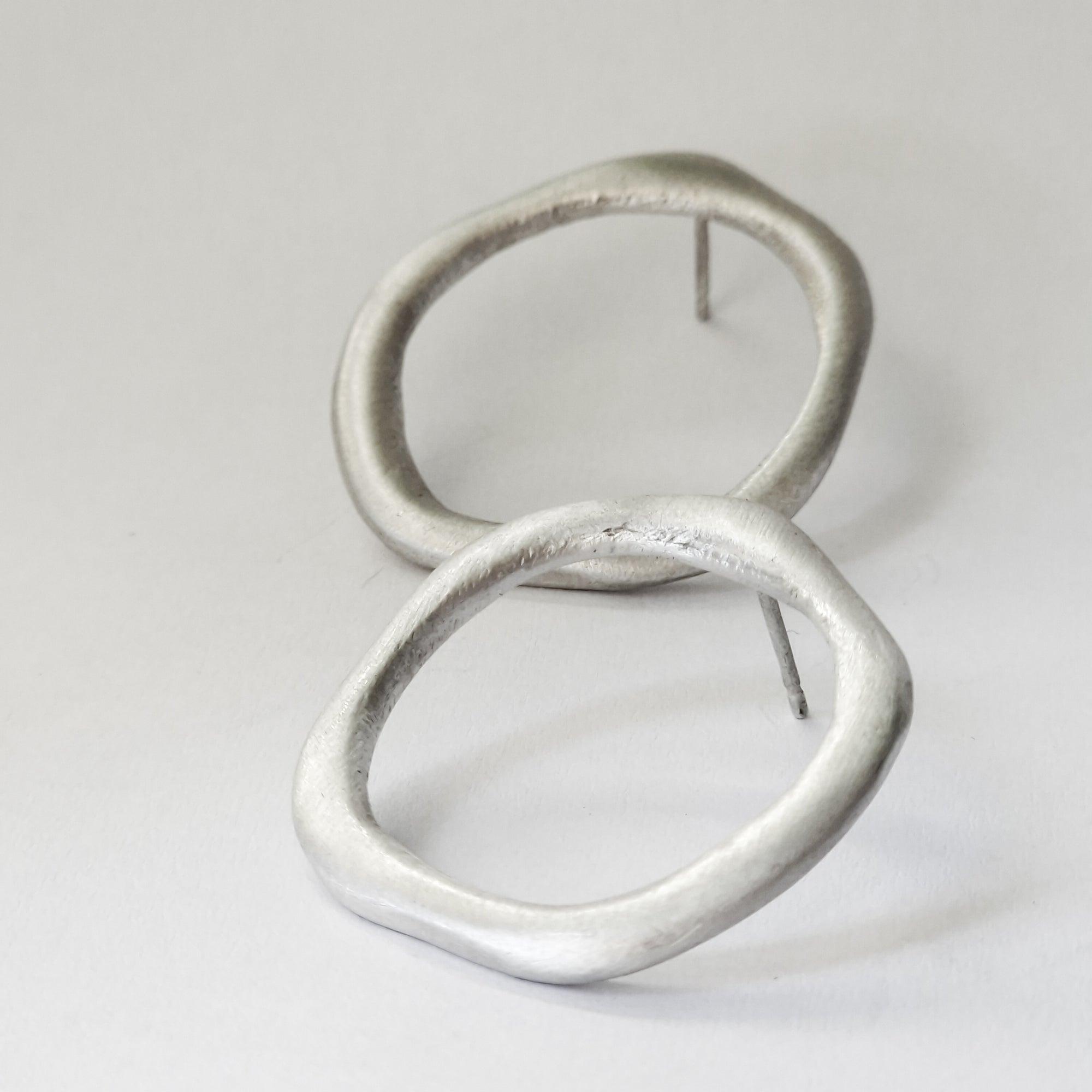 Large front facing silver hoops