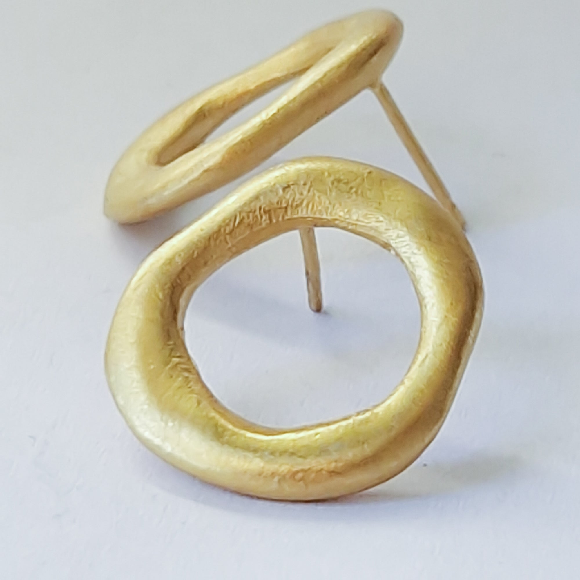 Medium - sized Gold plated front facing hoops.