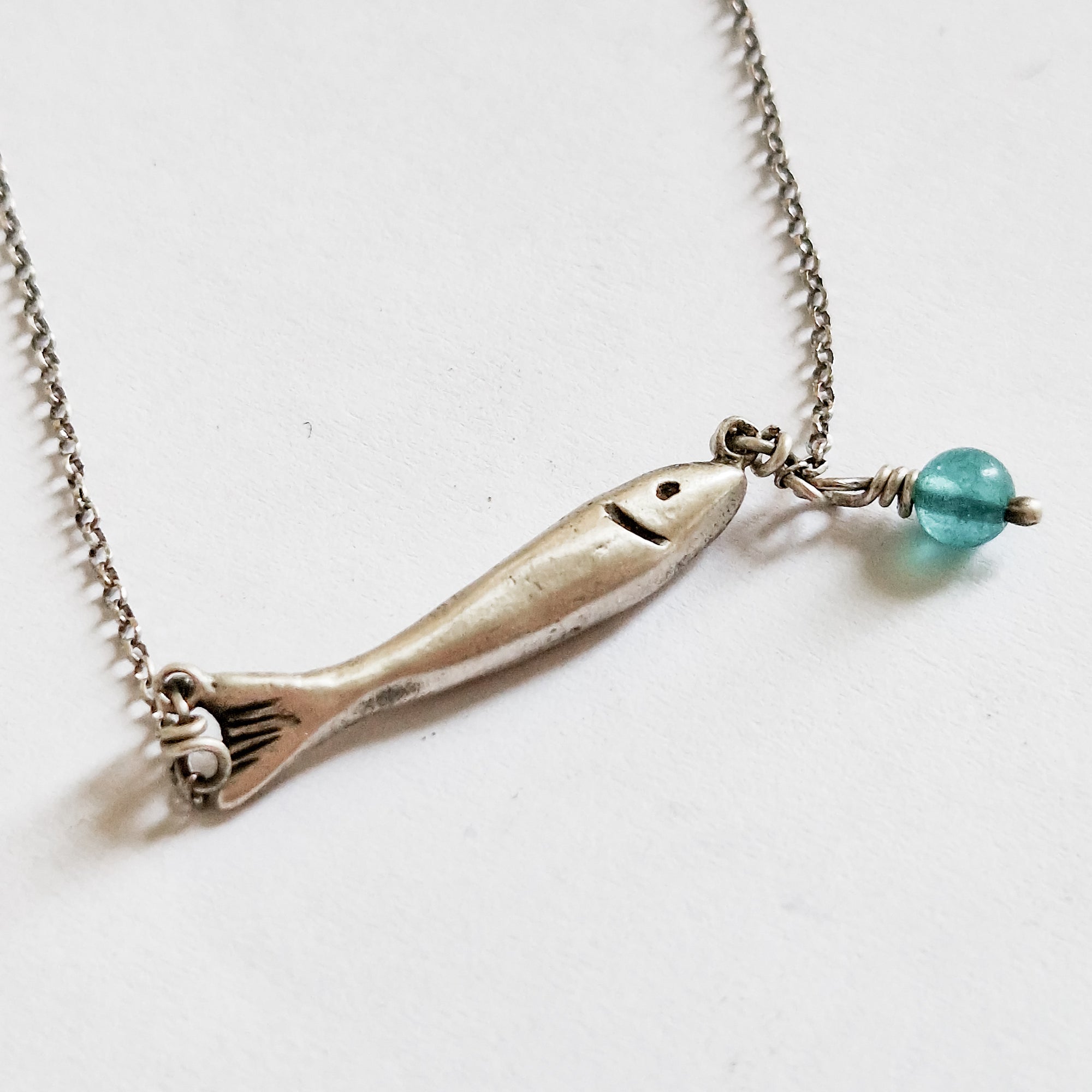 Silver fish necklace