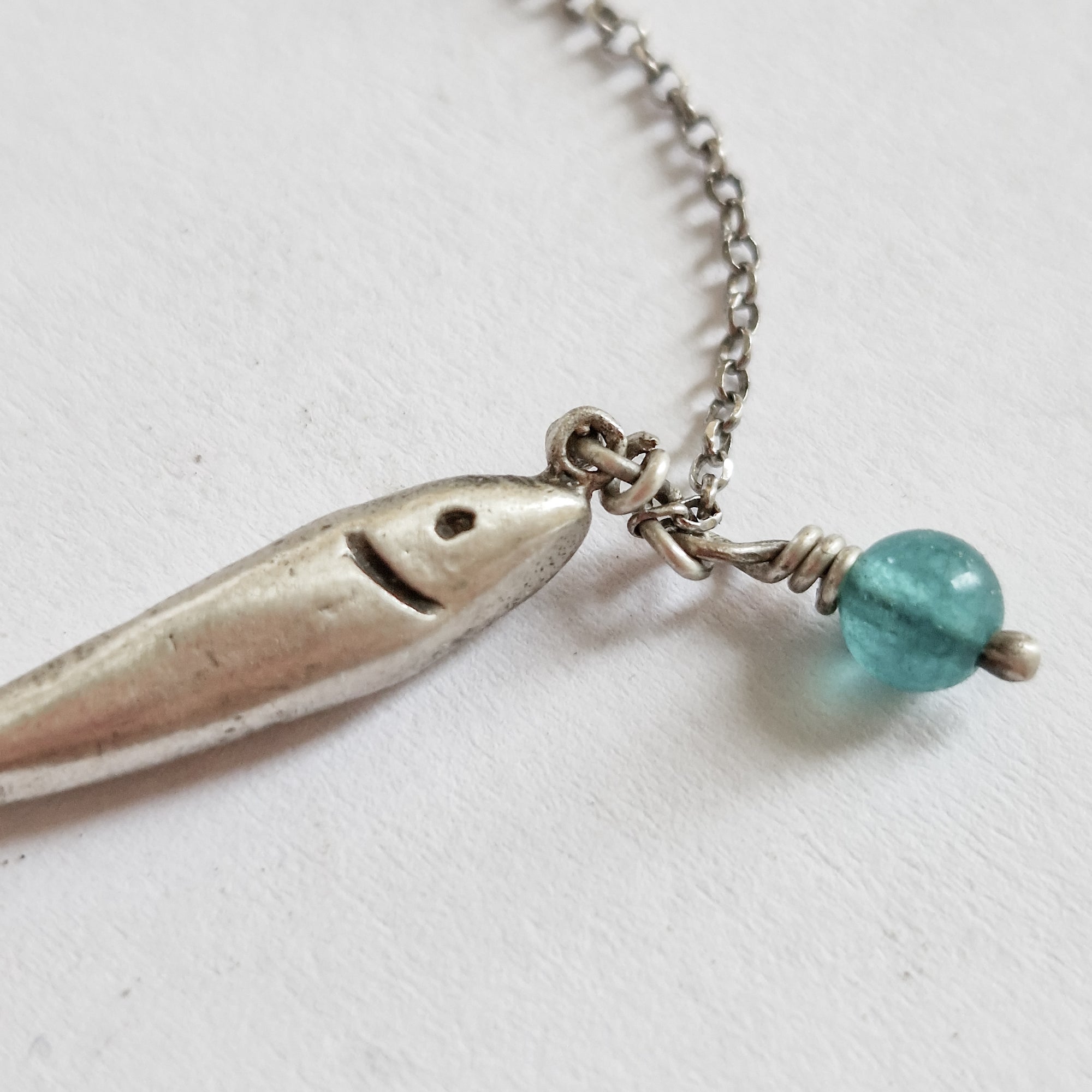 Silver fish necklace