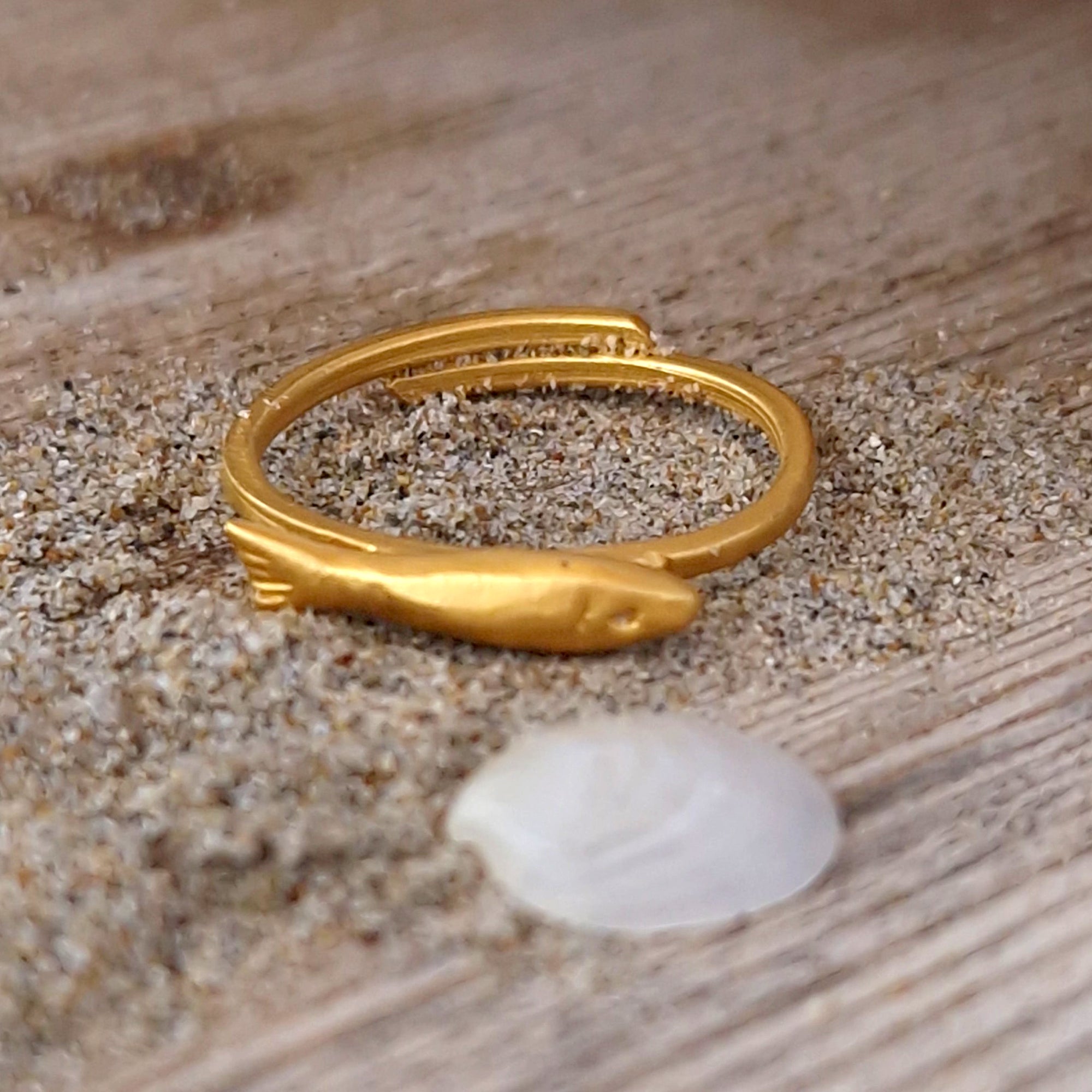 Small gold plated «Fish» ring