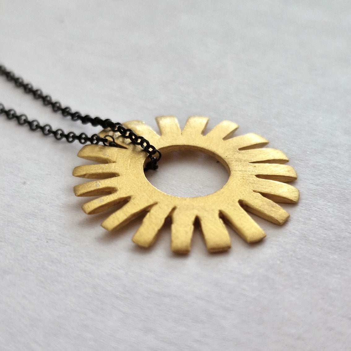 Minimal geometric gold plated Sun necklace