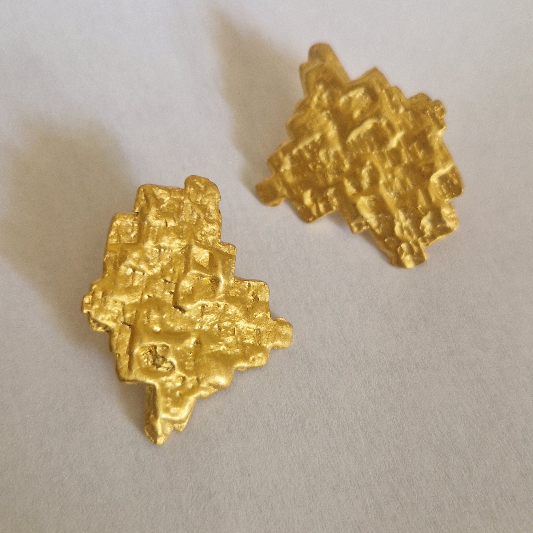 «Islands» Gold Plated Sterling Silver Stud Earrings