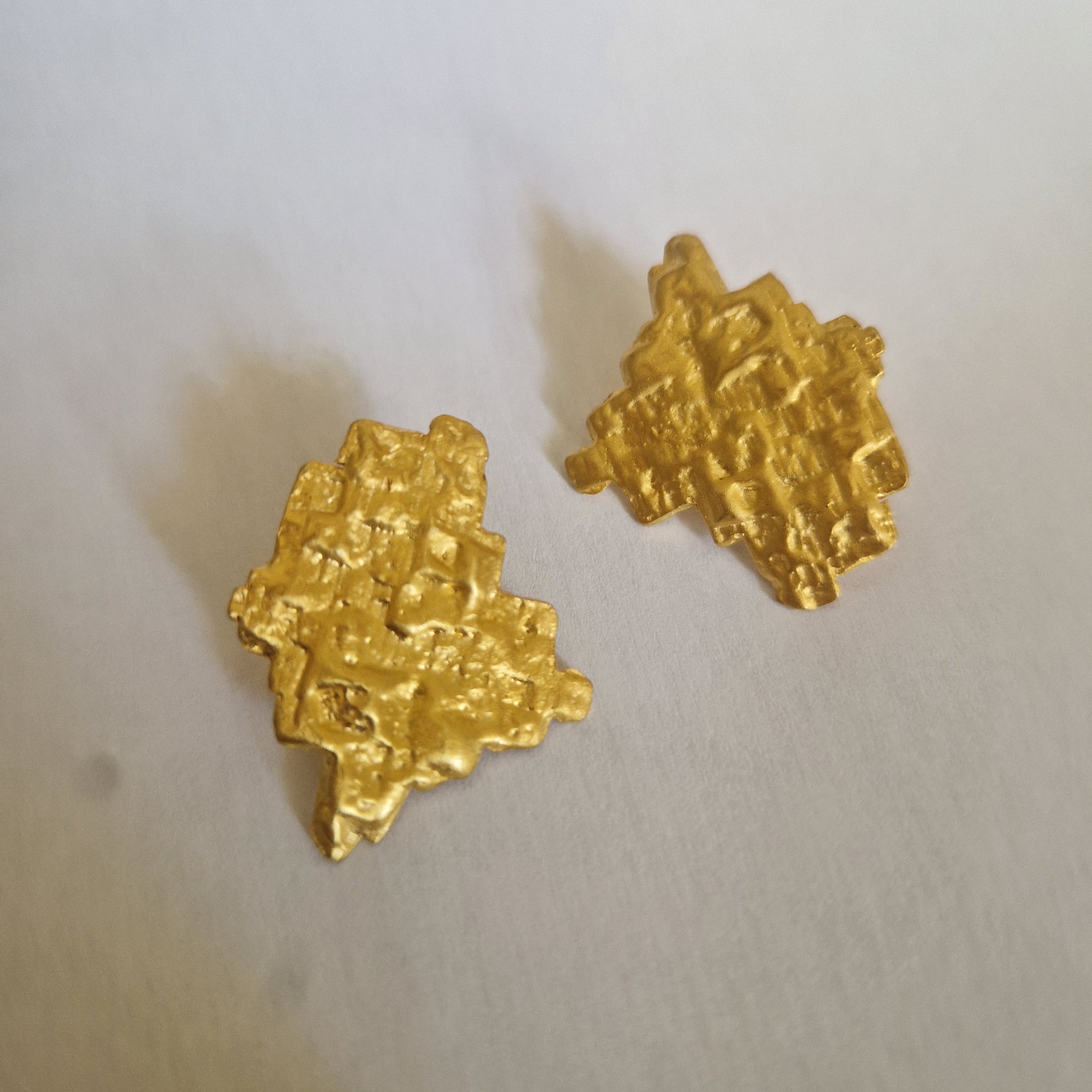 «Islands» Gold Plated Sterling Silver Stud Earrings
