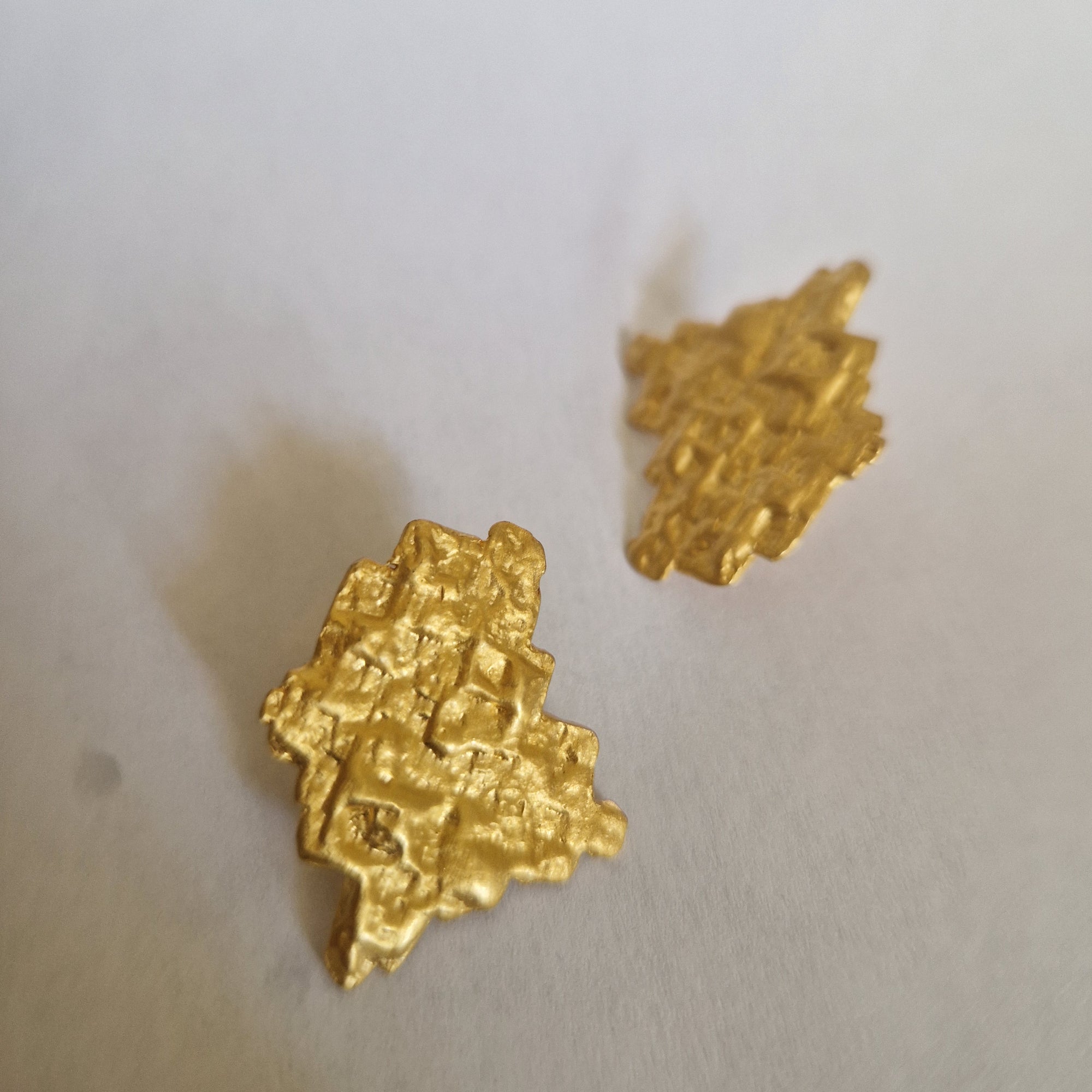 «Islands» Gold Plated Sterling Silver Stud Earrings