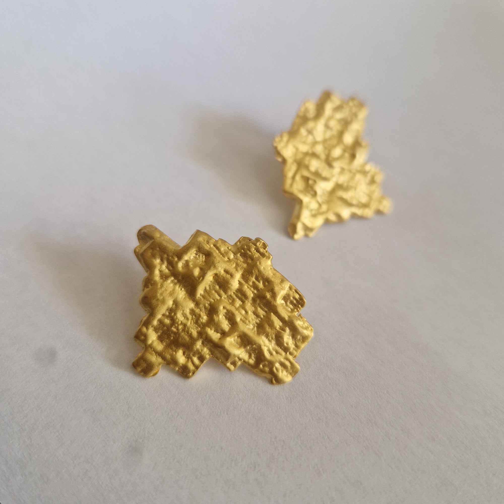 «Islands» Gold Plated Sterling Silver Stud Earrings