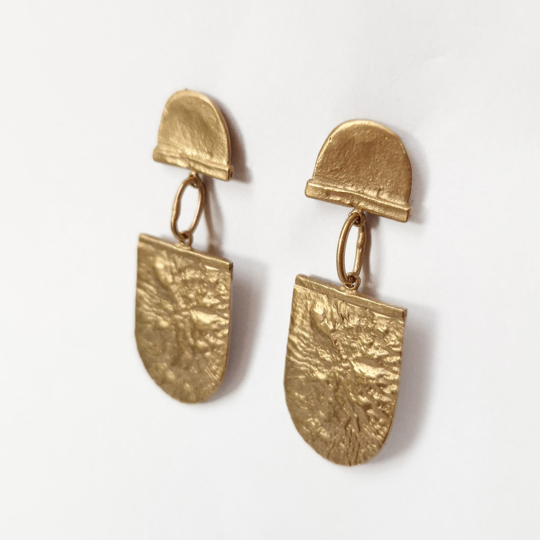 Long dangle gold plated stud earrings