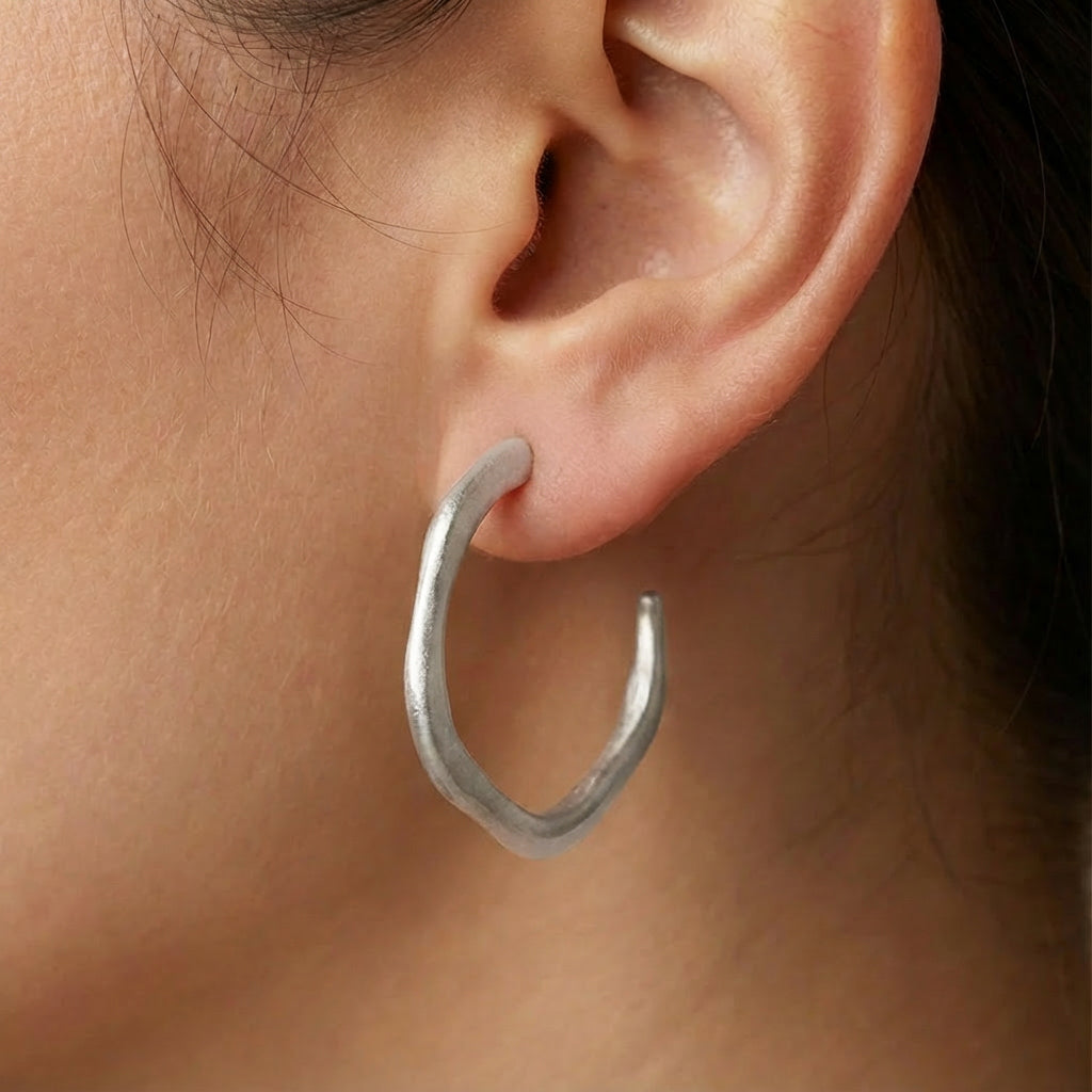 Silver hoop earrings