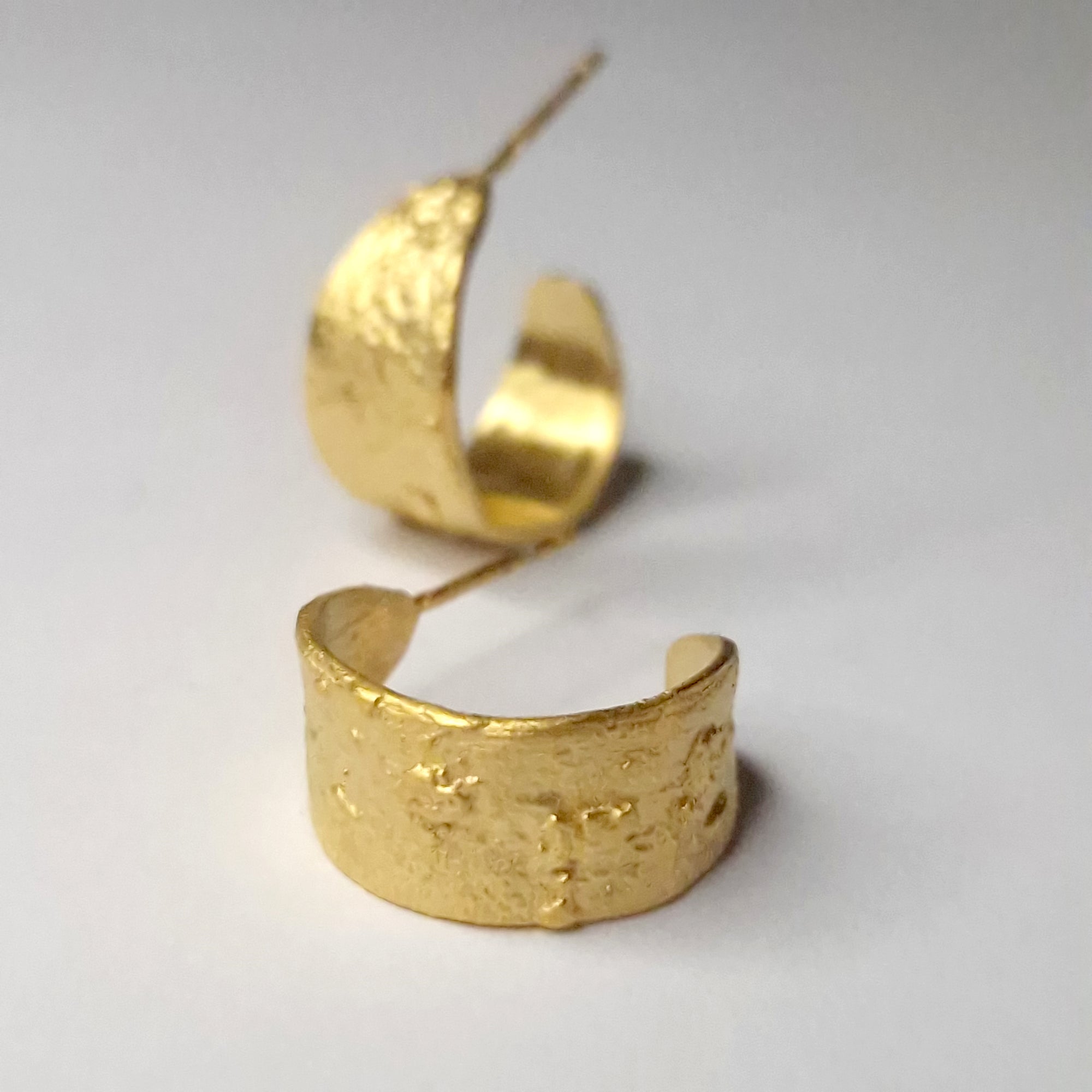 Silver, gold plated hoop earrings