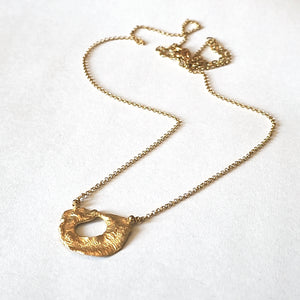 VOLCANO gold plated sterling silver necklace with textured organic pendant – AppleNamedD