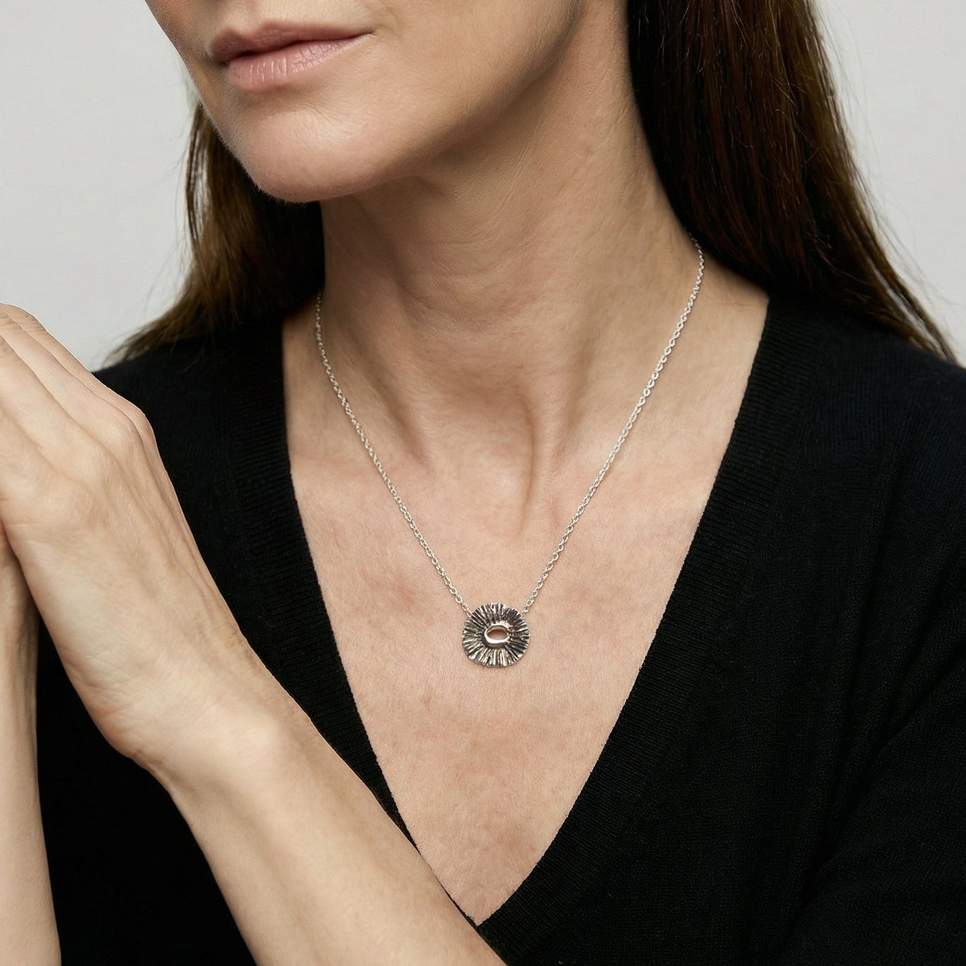 Silver «flower» necklace